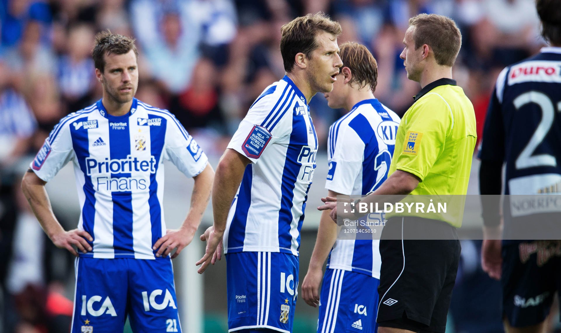 Tobias Hysén, IFK Göteborg, pratar med domaren, depp