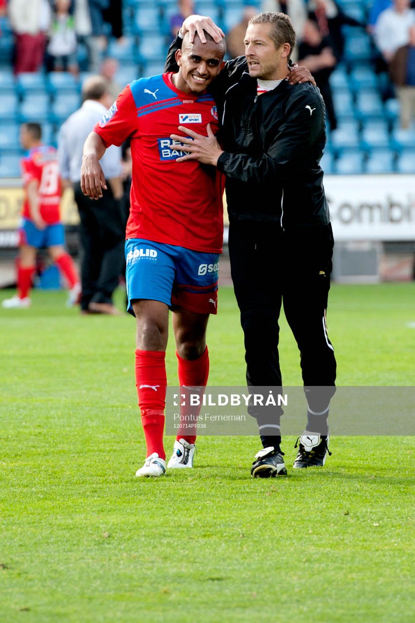 Walid Atta, Helsingborg, jubel, Daniel Andersson, målvakt,