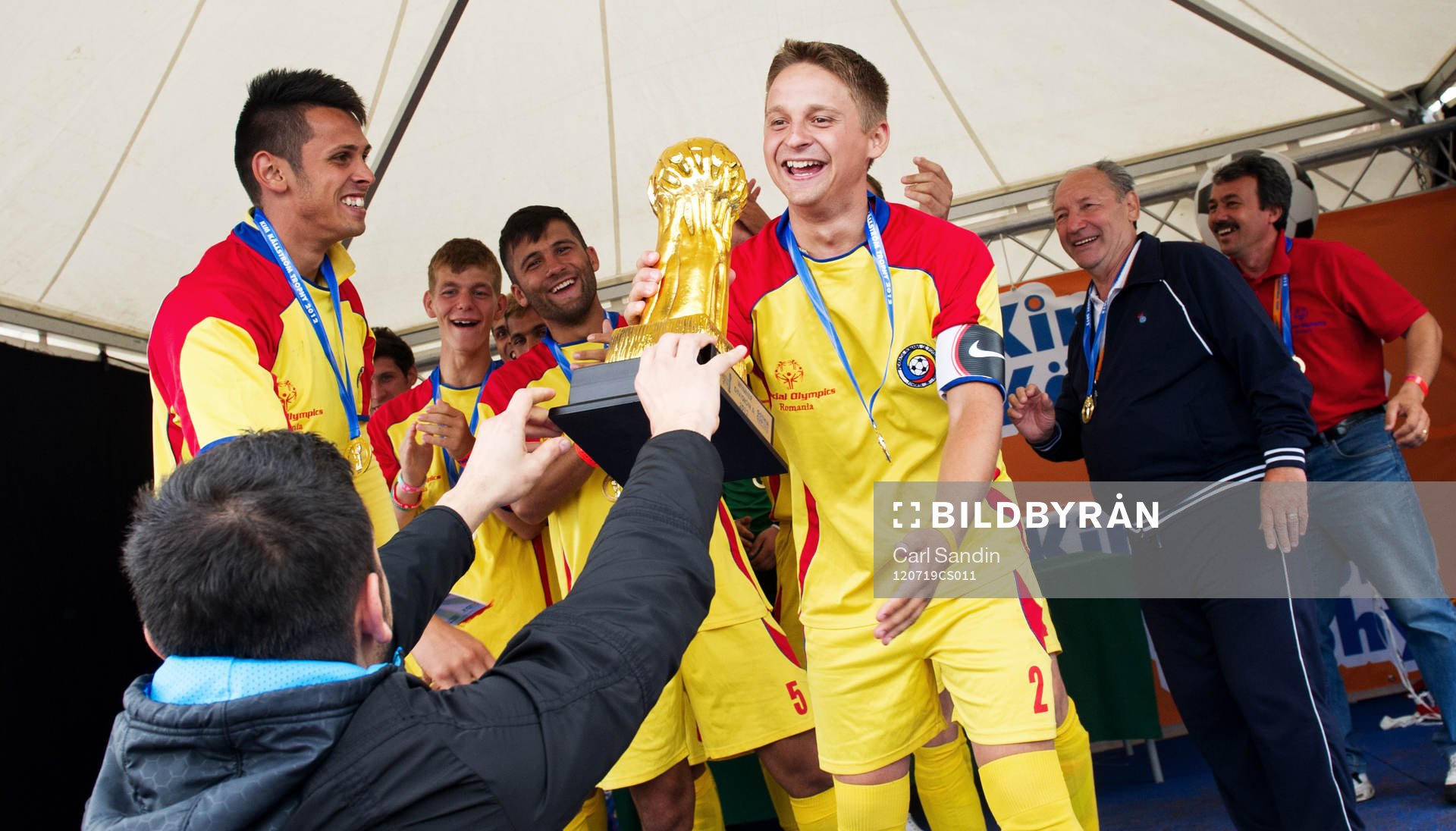 Rumänien, vinnare Kim Källström Trophy grupp A, jubel