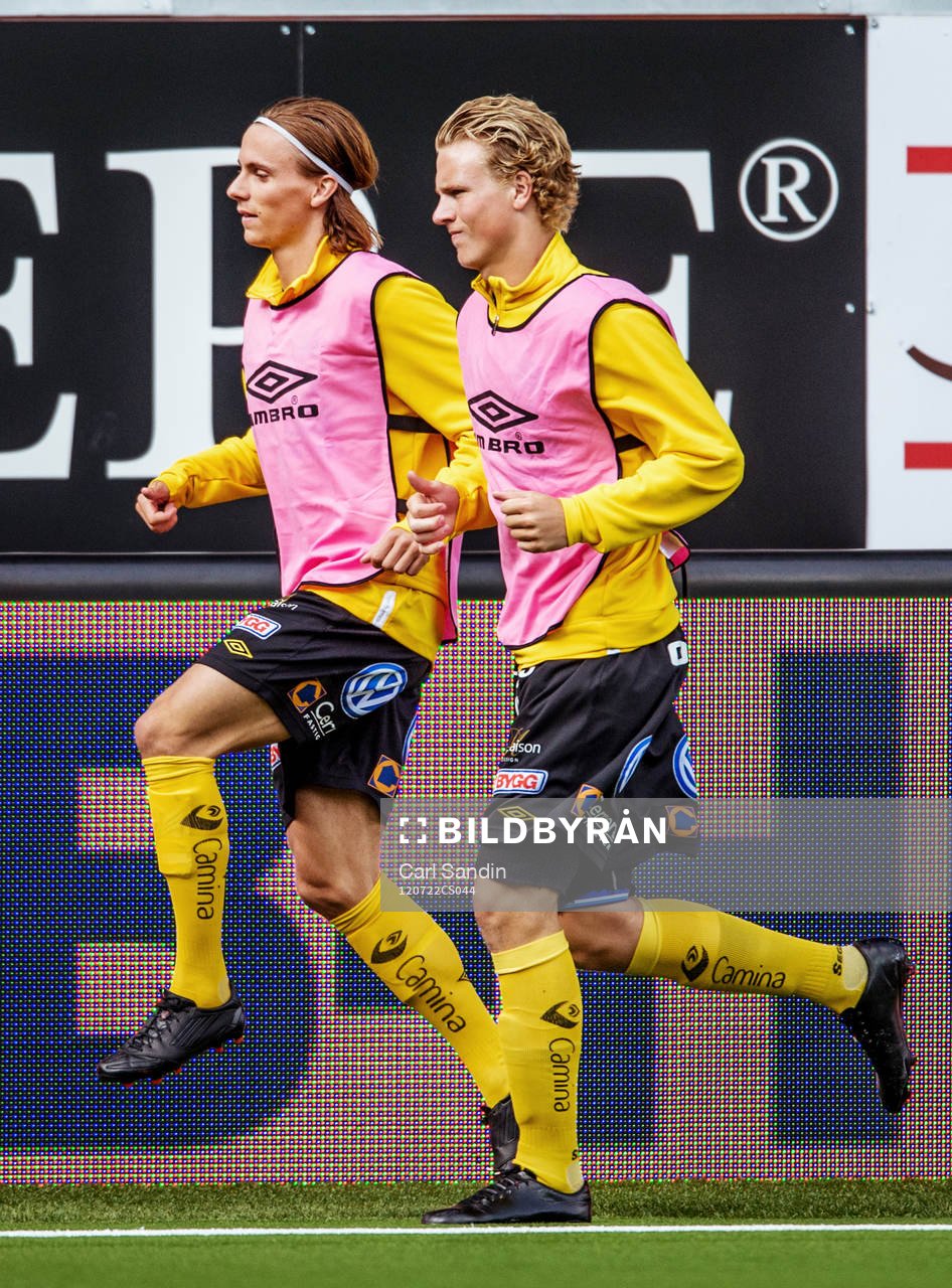 Niklas Hult, Oscar Hiljemark, Elfsborg, värmer upp vid