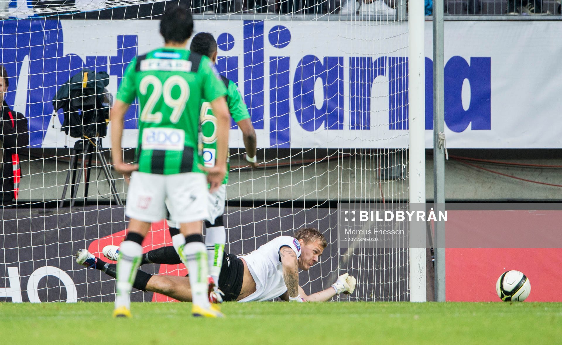 Johan Dahlin, målvakt Malmö räddar straff