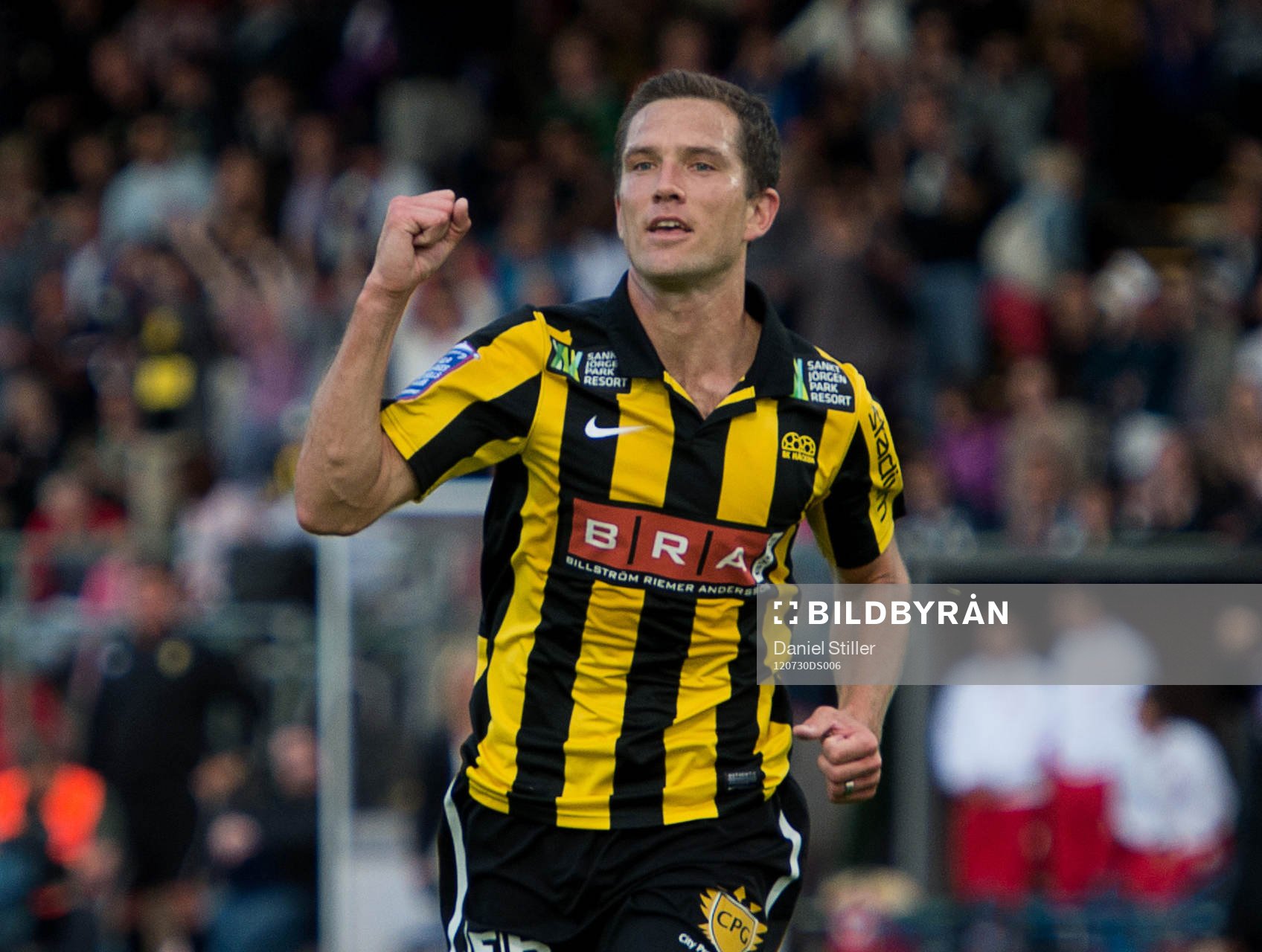 Martin Ericsson, Häcken, gör 1-1, jubel