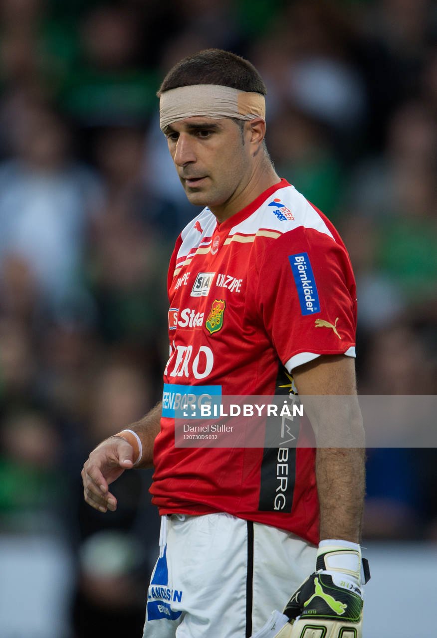 Dime Jankulovski, målvakt, GAIS, skadar sig och får utgå