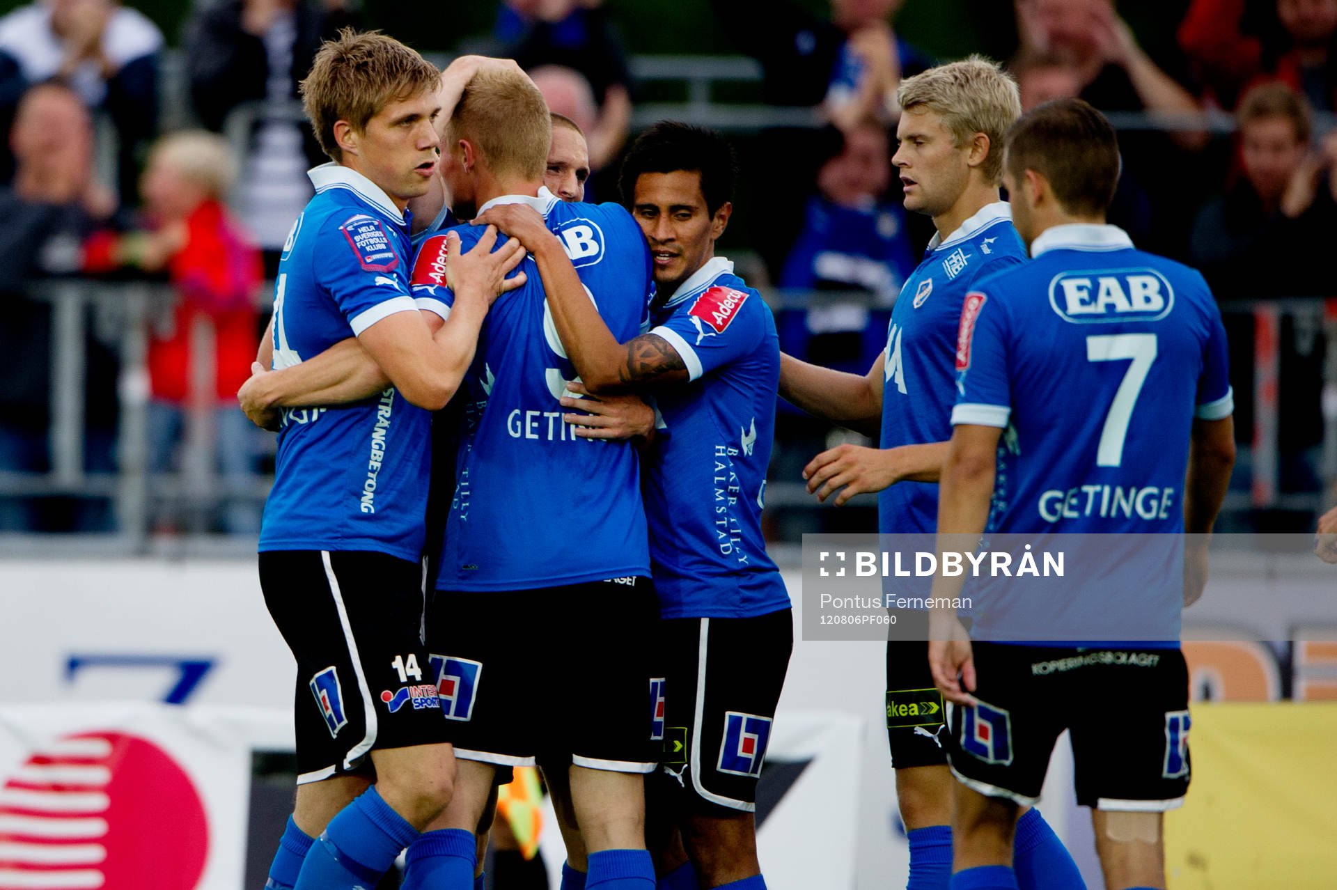 Mikael Boman, Halmstad, gör 0-1, jubel