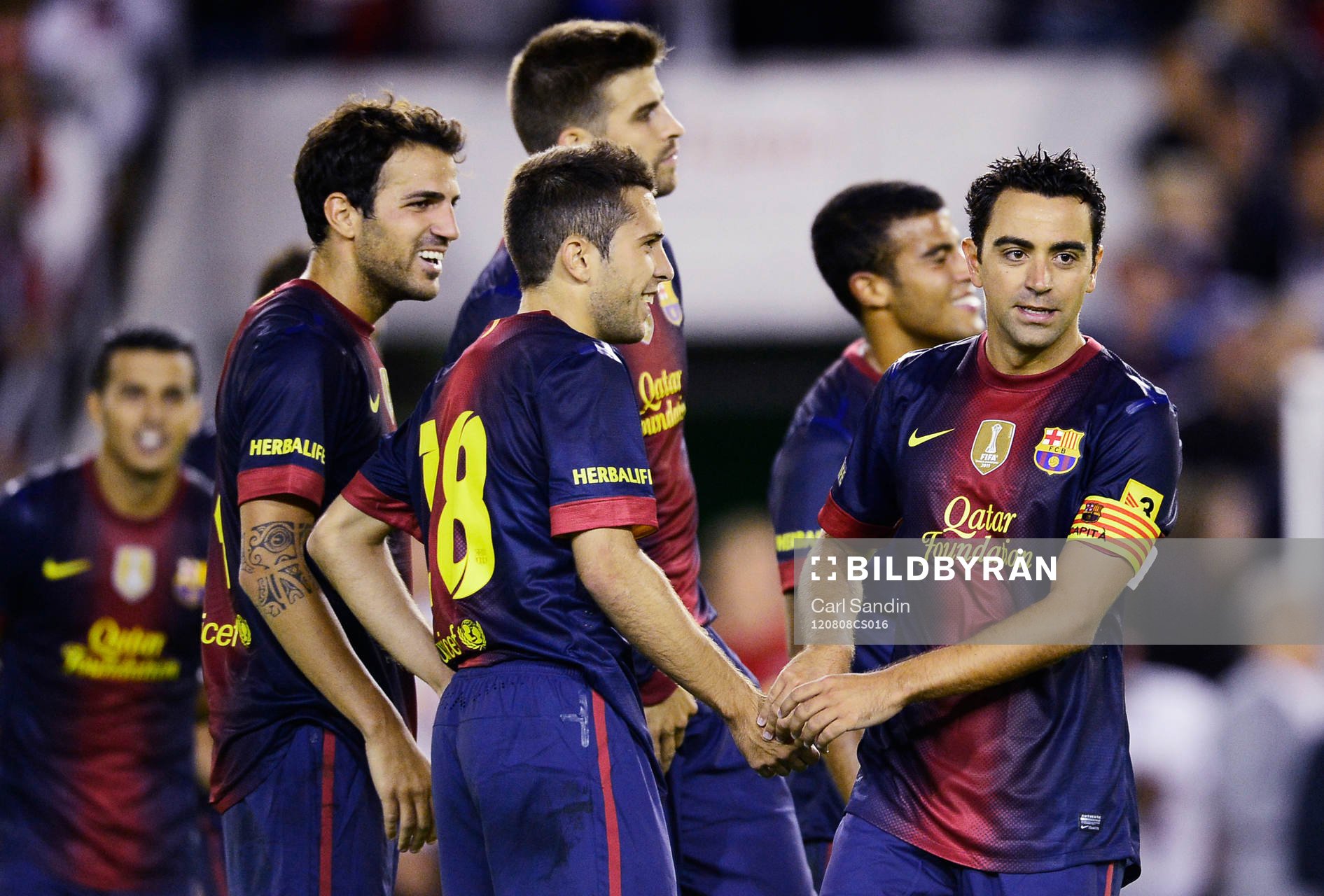  Xavi, jubel efter matchen.