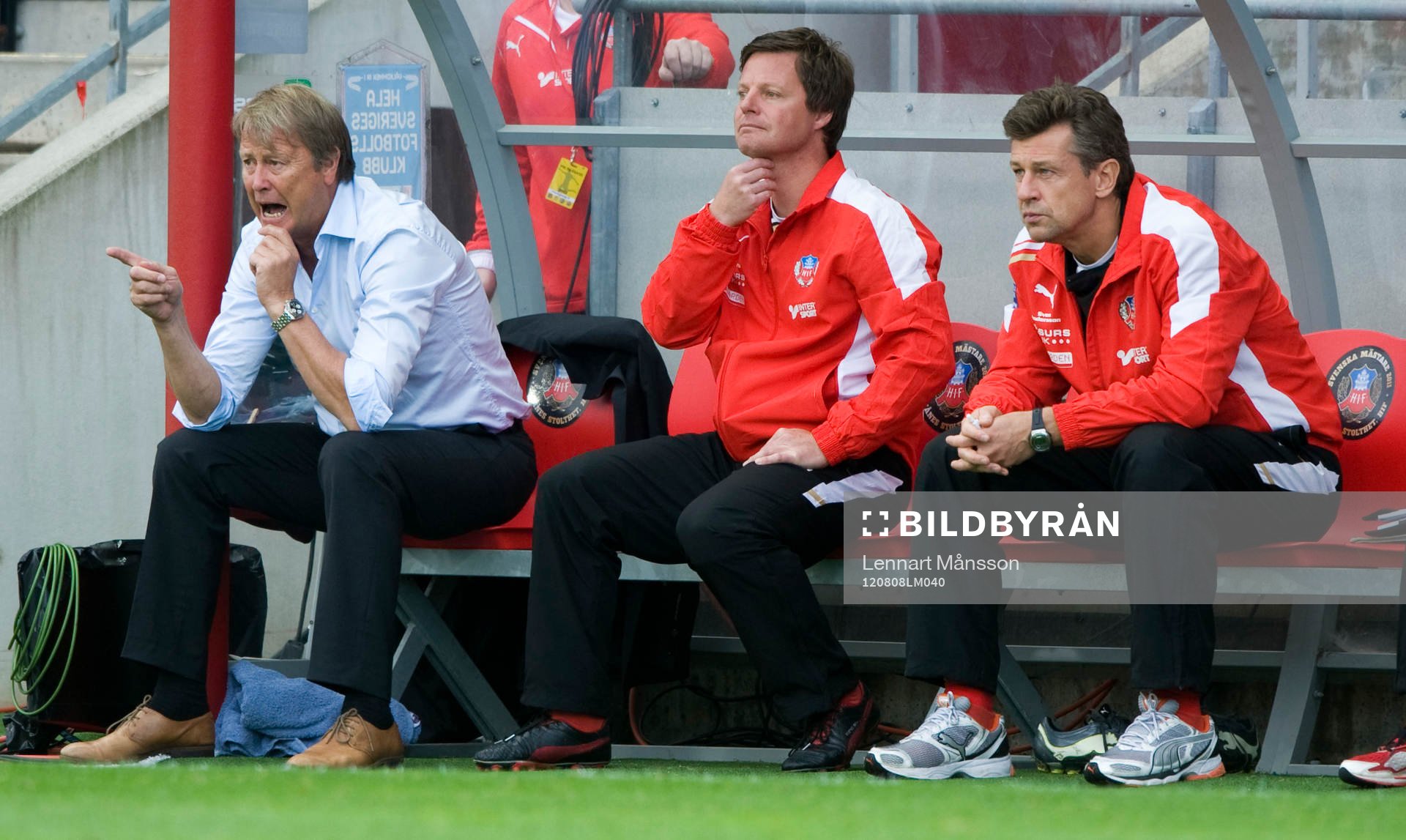 Åge Hareide,  Stefan Schwarz och Sven Andersson, tränare,