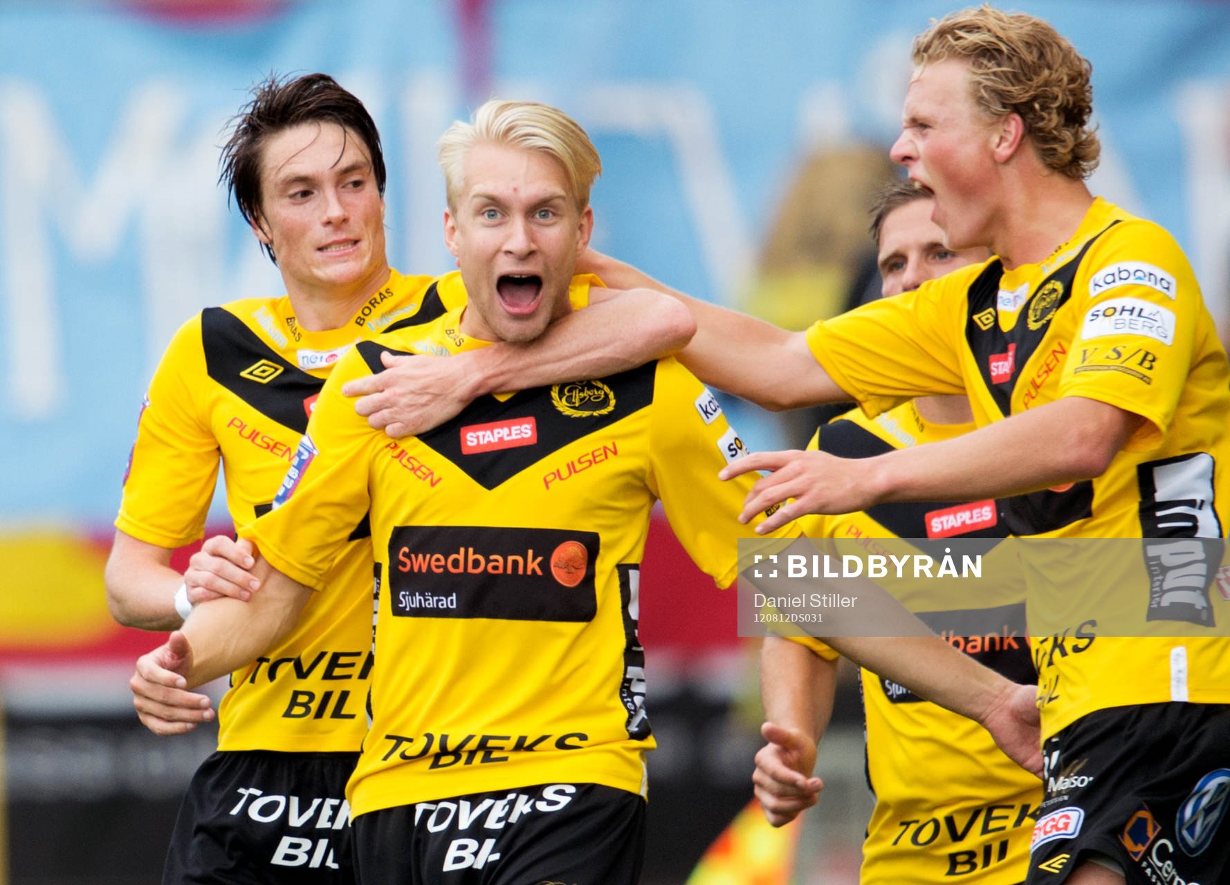 Johan Larsson, Elfsborg, gör 1-0. Jubel