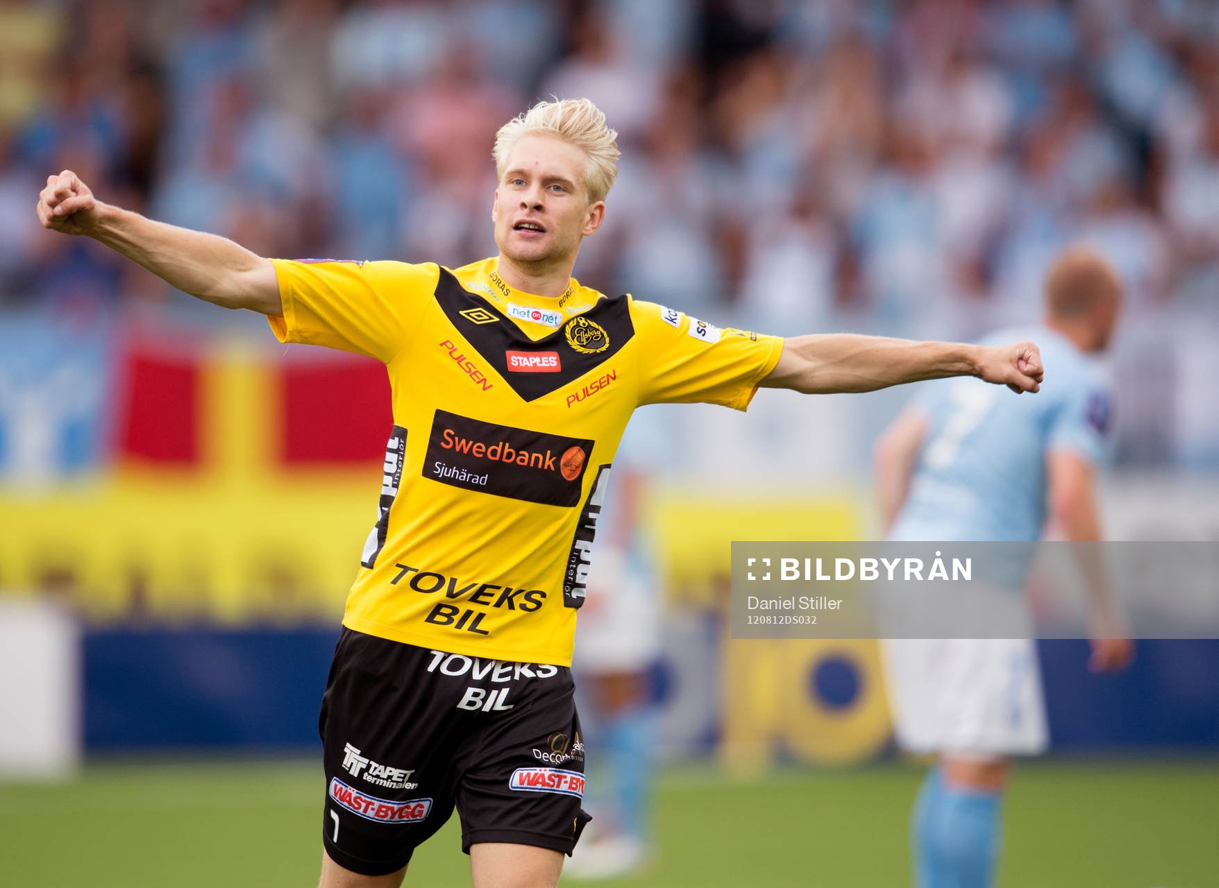 Johan Larsson, Elfsborg, gör 1-0. Jubel