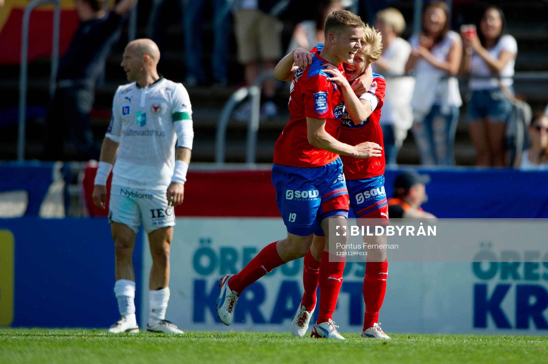  Alfred Finnbogason, Jere Uronen, Helsingborg, jubel, 4-2.
