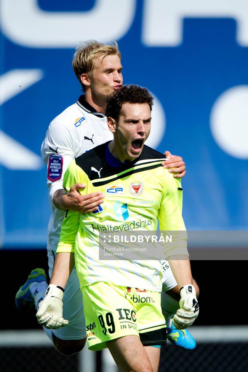 Sebastian Andersson, Etrit Berisha, målvakt, Kalmar, jublar