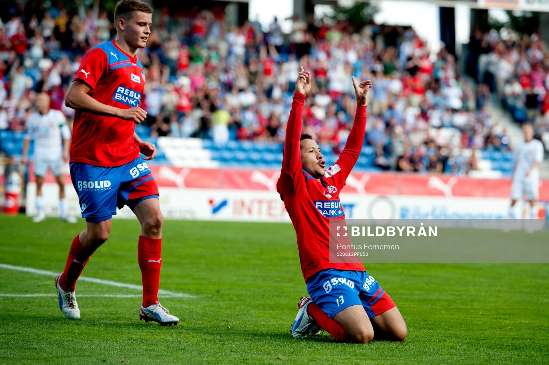 Alfred Finnbogason, Rachid Bouaouzan, Helsingborg, jubel,