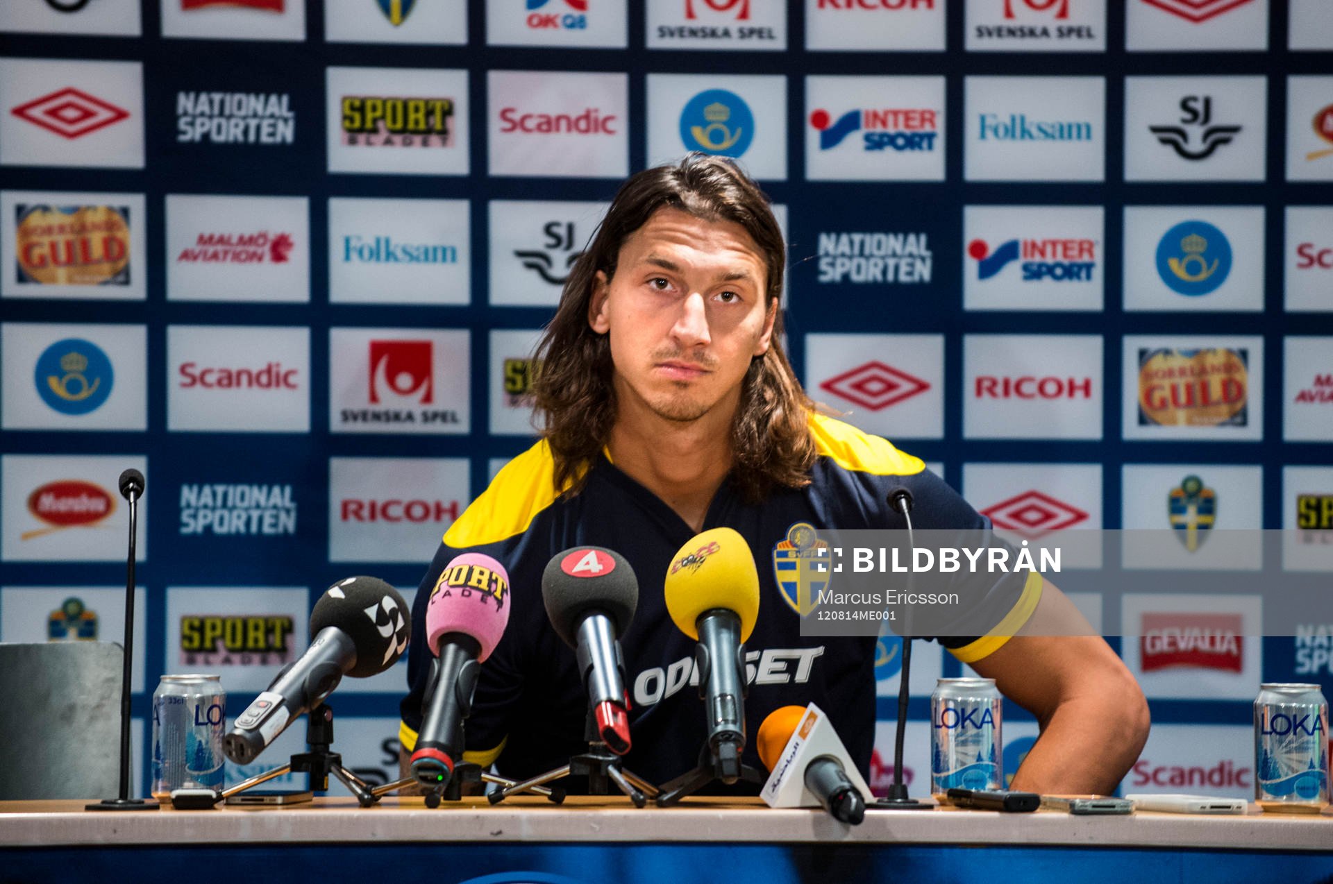 Sverige presskonferens på Råsunda. Zlatan Ibrahimovic