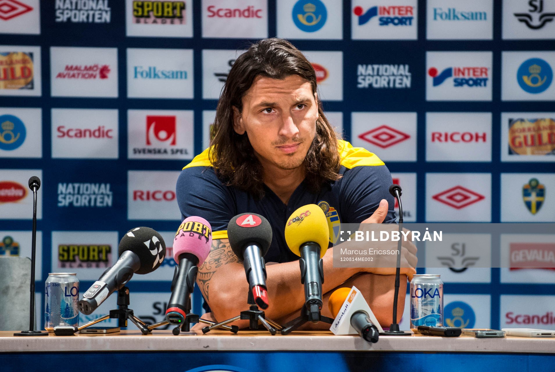 Sverige presskonferens på Råsunda. Zlatan Ibrahimovic