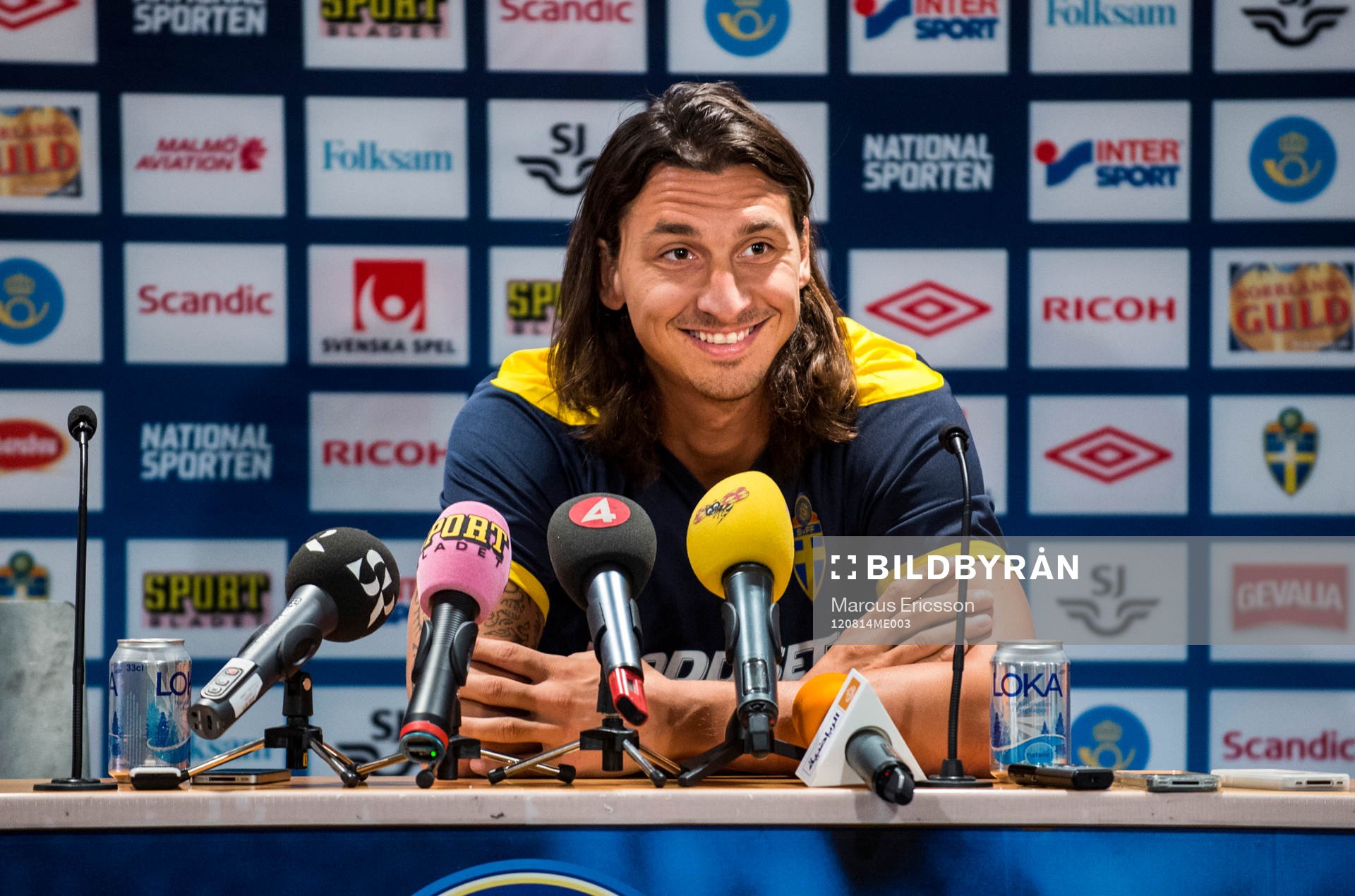 Sverige presskonferens på Råsunda. Zlatan Ibrahimovic