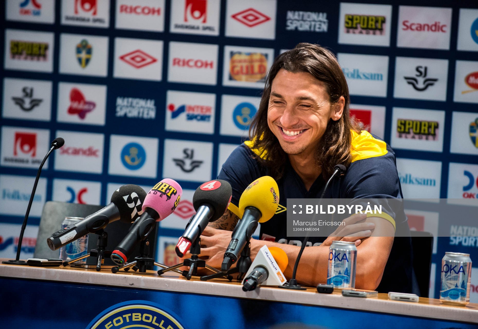 Sverige presskonferens på Råsunda. Zlatan Ibrahimovic