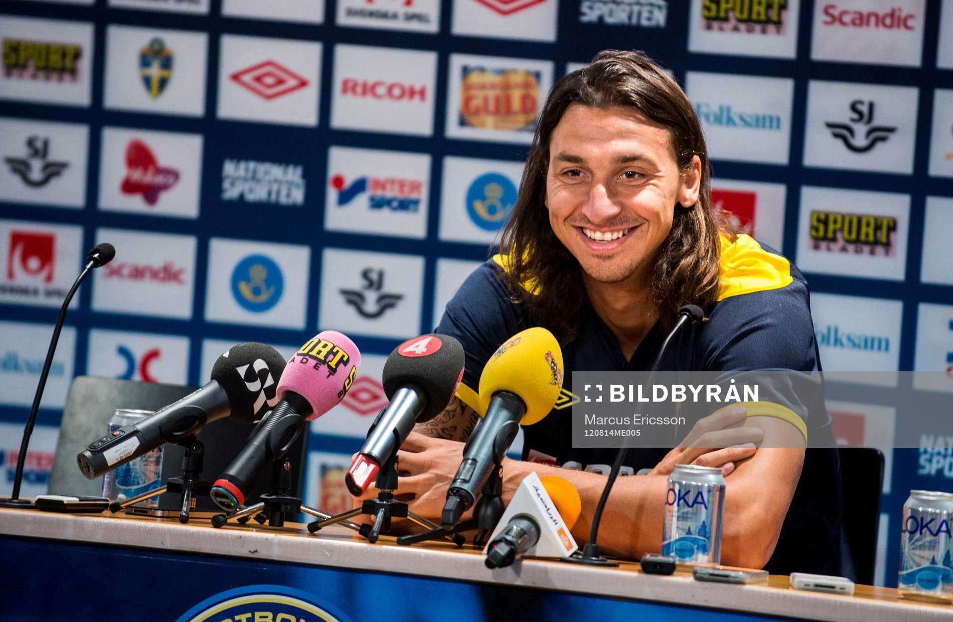 Sverige presskonferens på Råsunda. Zlatan Ibrahimovic