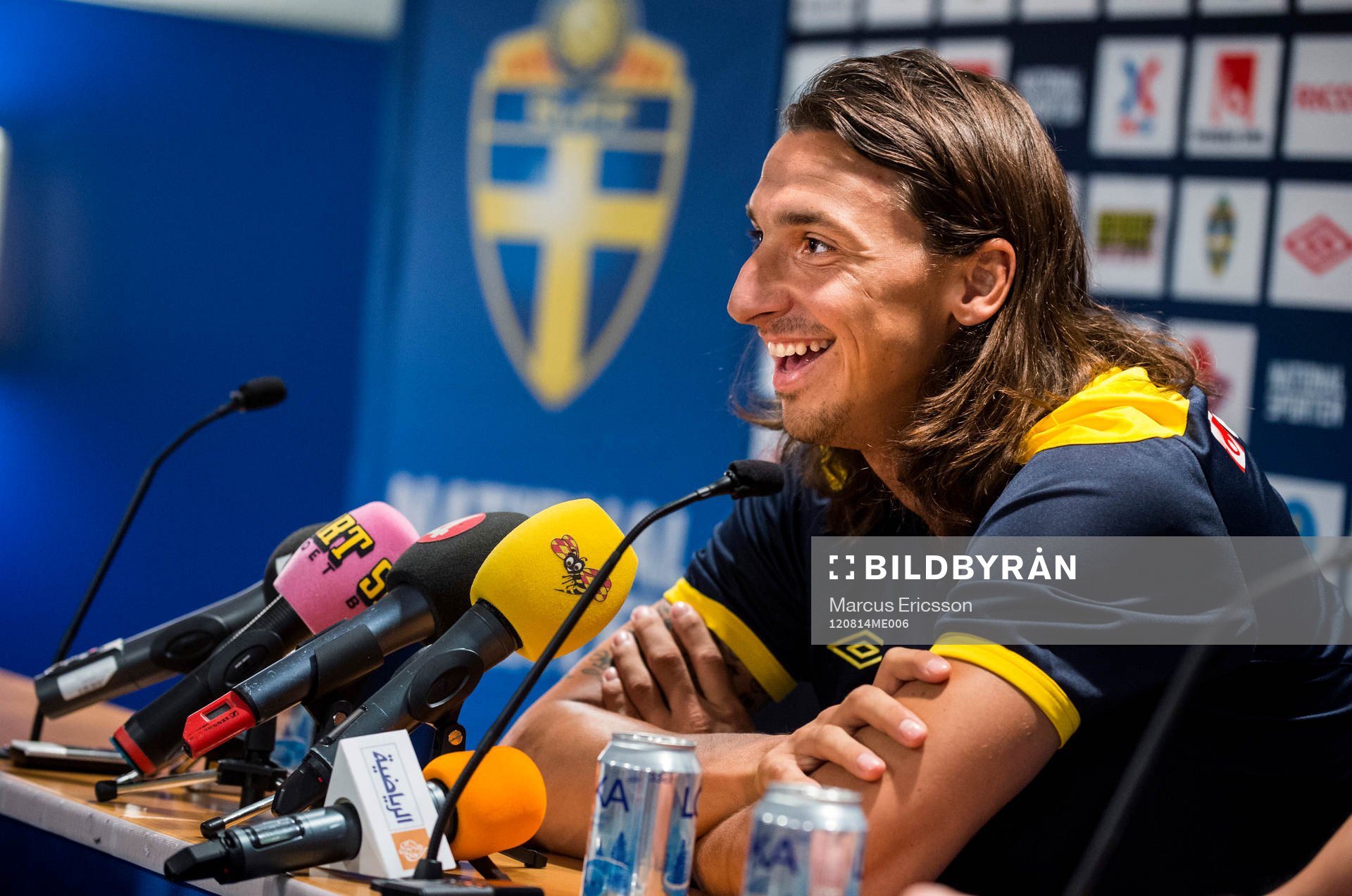 Sverige presskonferens på Råsunda. Zlatan Ibrahimovic