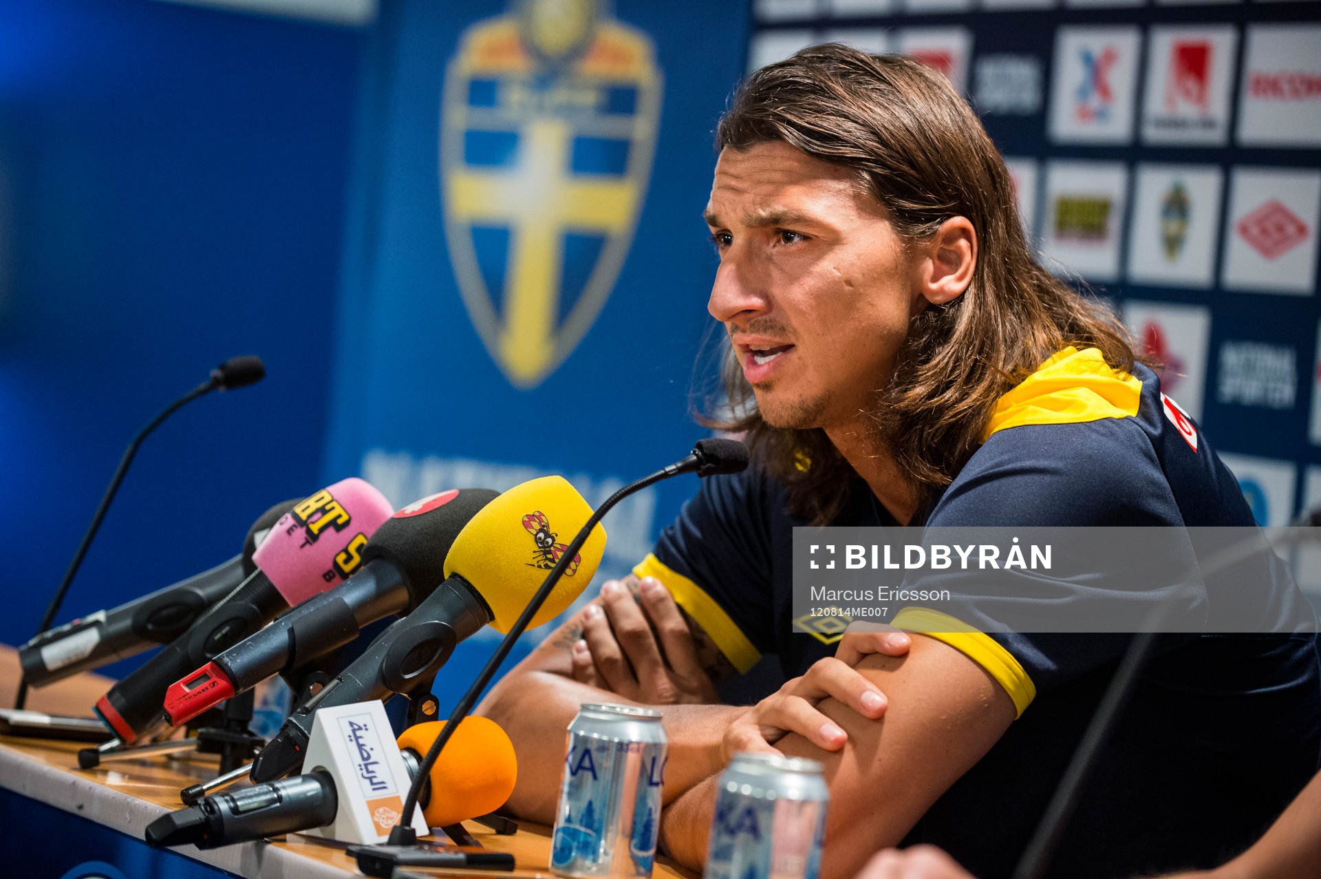 Sverige presskonferens på Råsunda. Zlatan Ibrahimovic