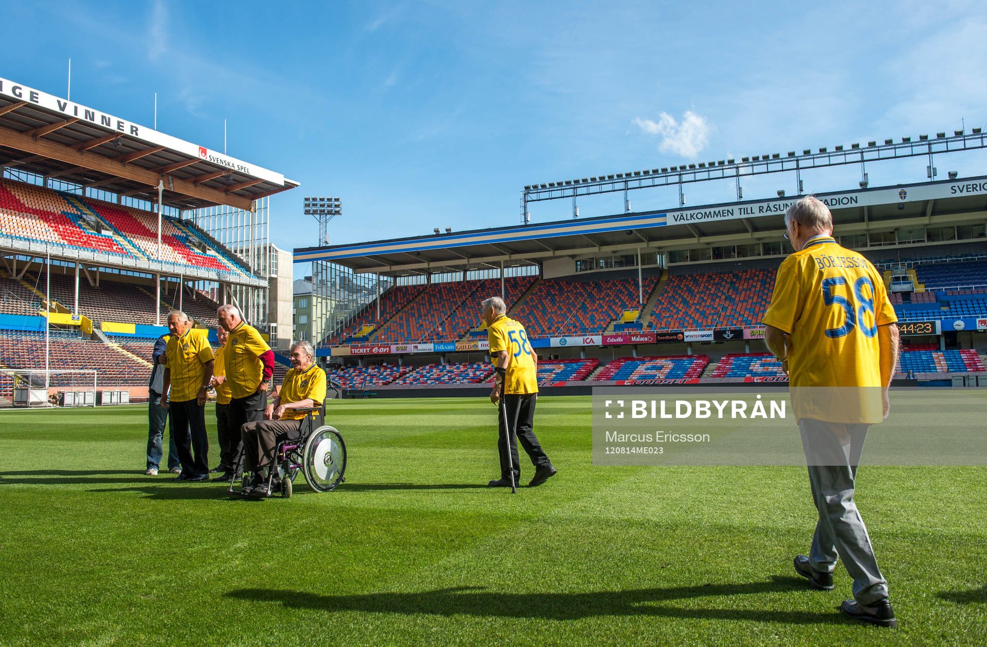 Spelare från VM finalen 1958 mellan Sverige och Brasilien