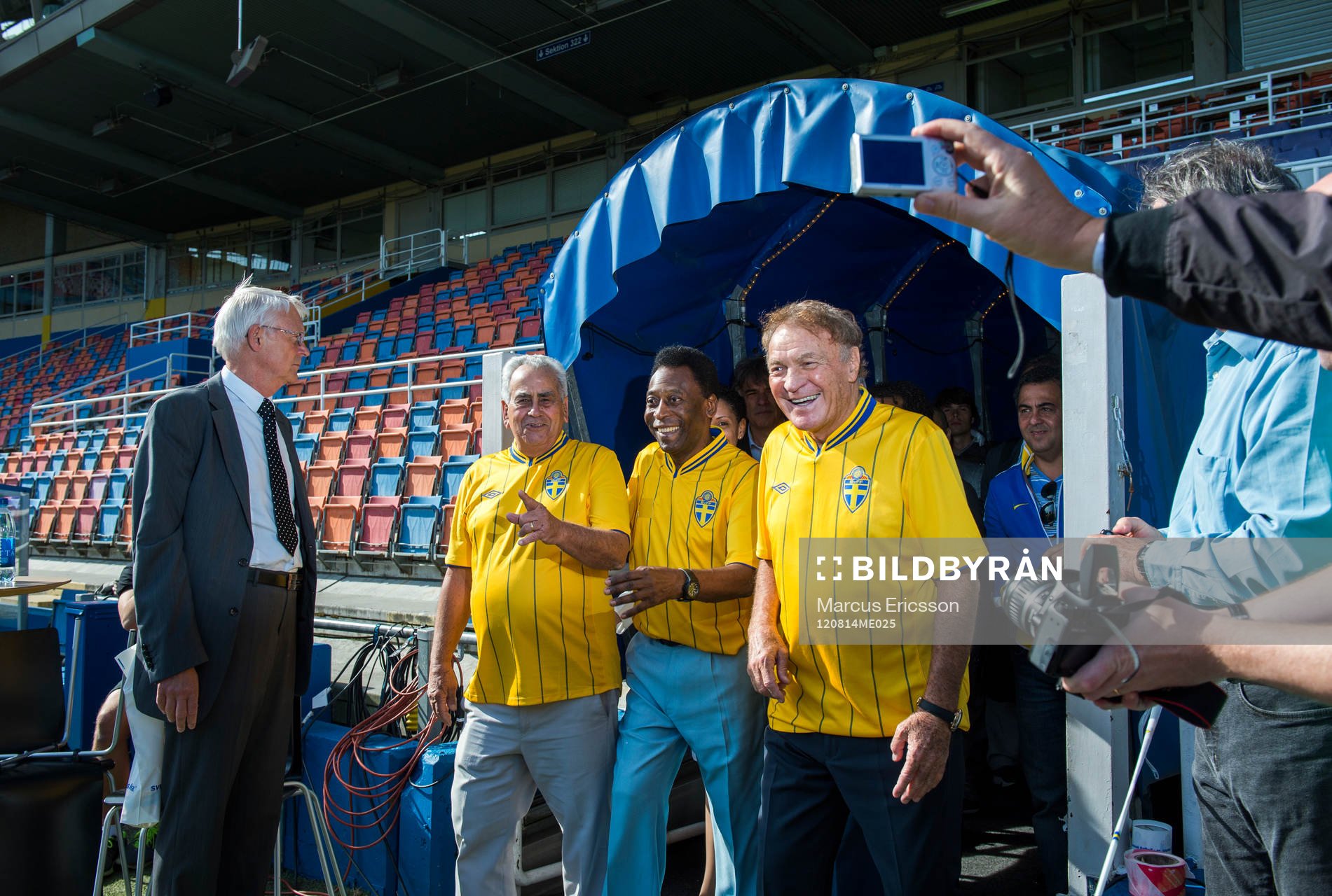 Spelare från VM finalen 1958 mellan Sverige och Brasilien