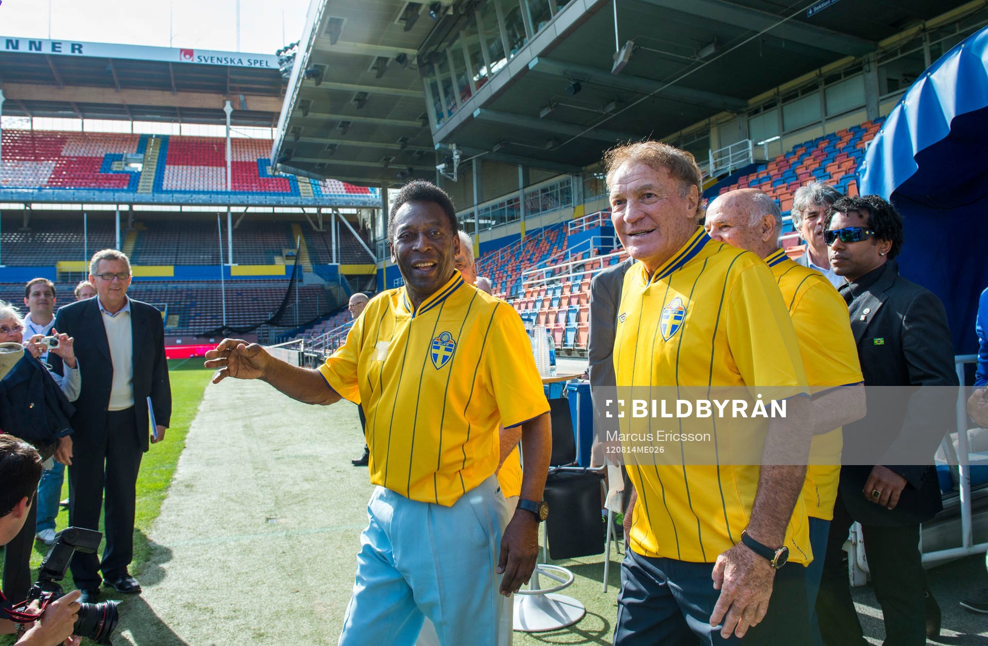 Spelare från VM finalen 1958 mellan Sverige och Brasilien