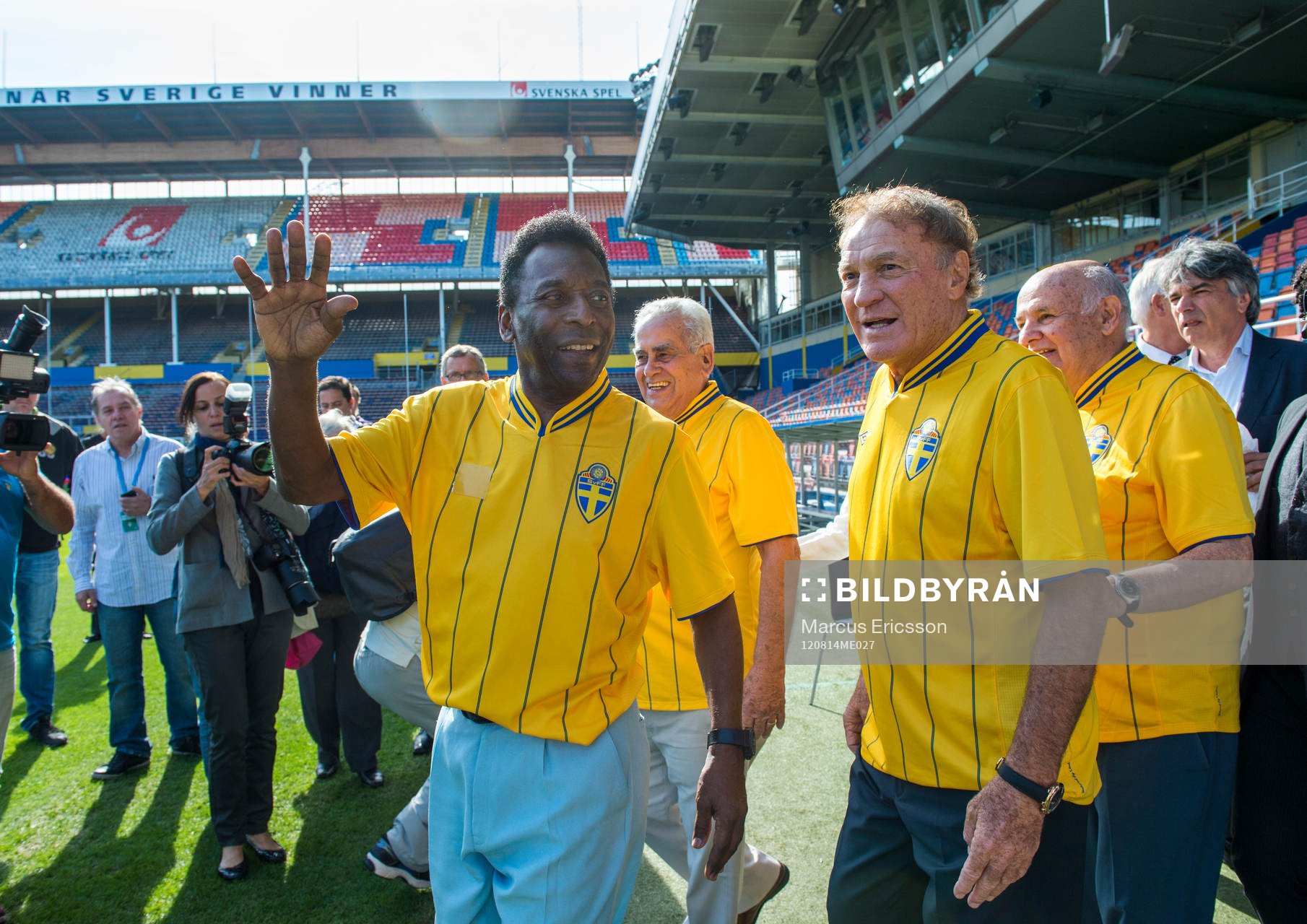 Spelare från VM finalen 1958 mellan Sverige och Brasilien