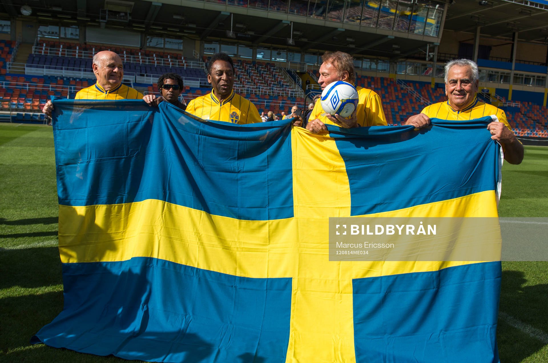 Spelare från VM finalen 1958 mellan Sverige och Brasilien