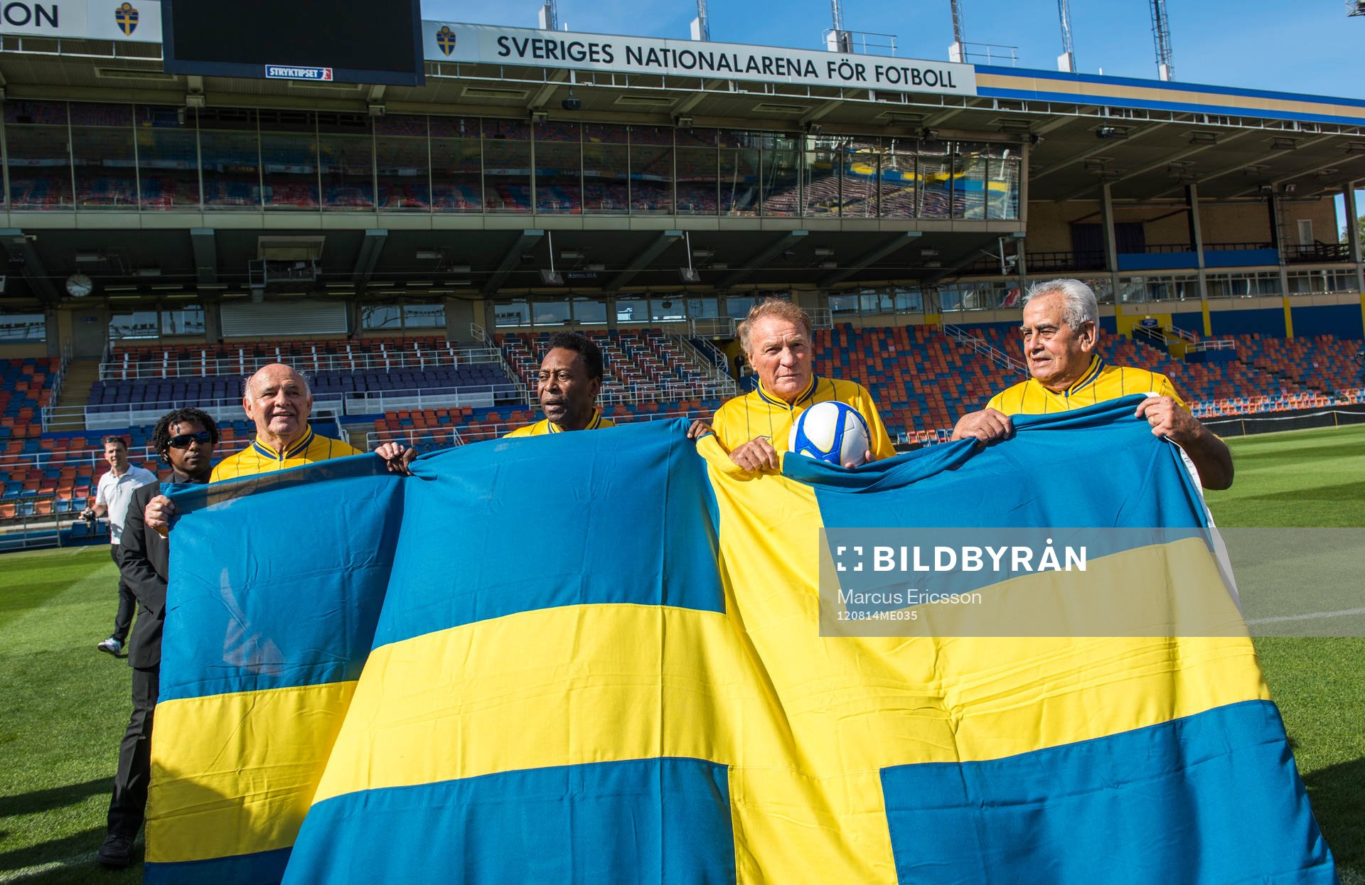 Spelare från VM finalen 1958 mellan Sverige och Brasilien
