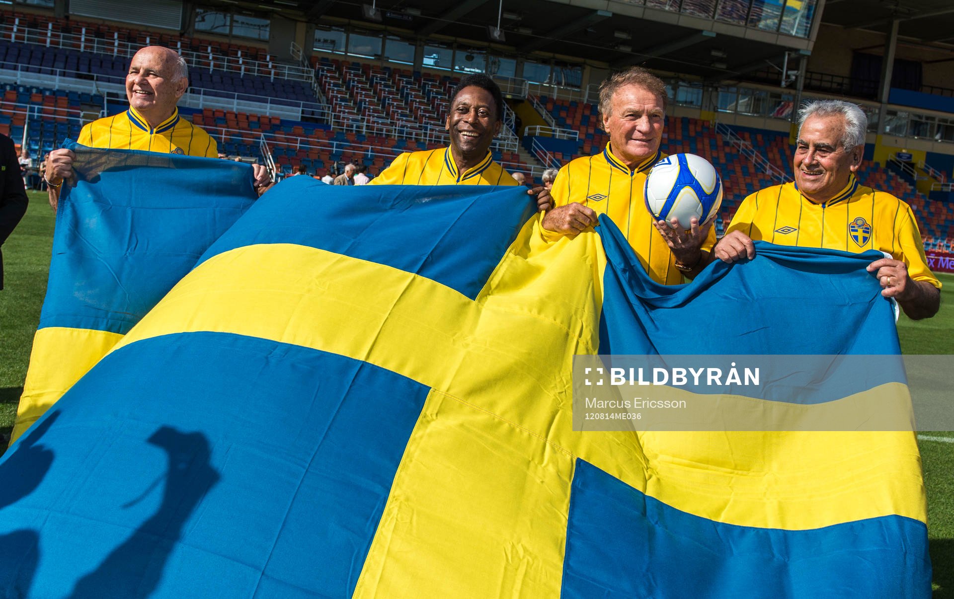Spelare från VM finalen 1958 mellan Sverige och Brasilien