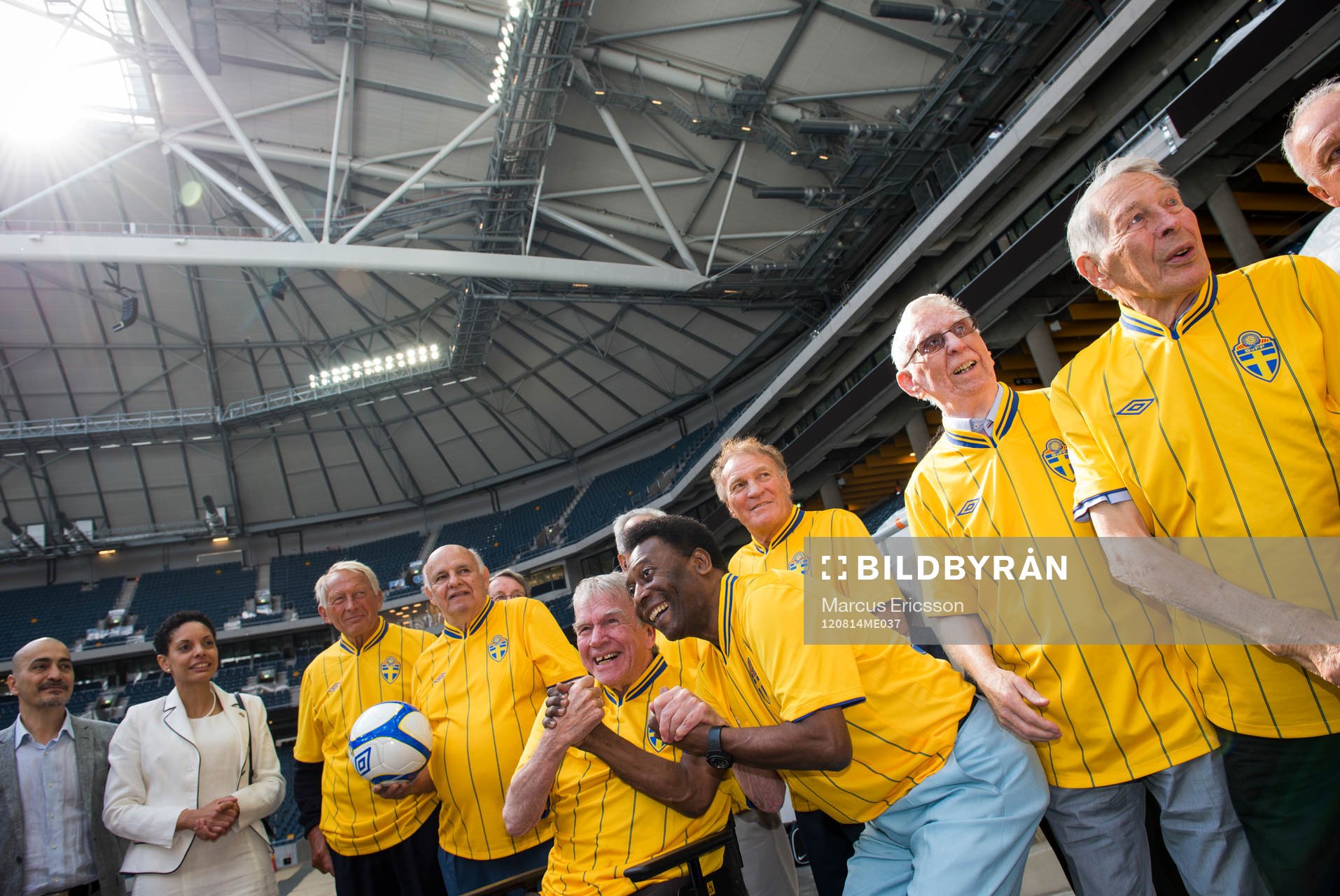 Spelare från VM finalen 1958 mellan Sverige och Brasilien