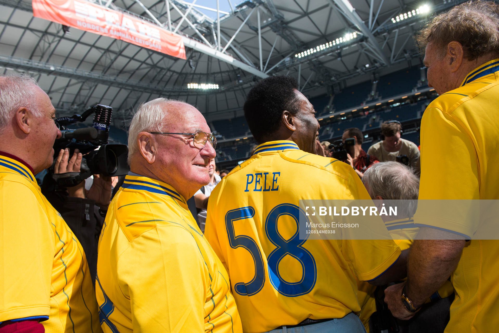 Spelare från VM finalen 1958 mellan Sverige och Brasilien