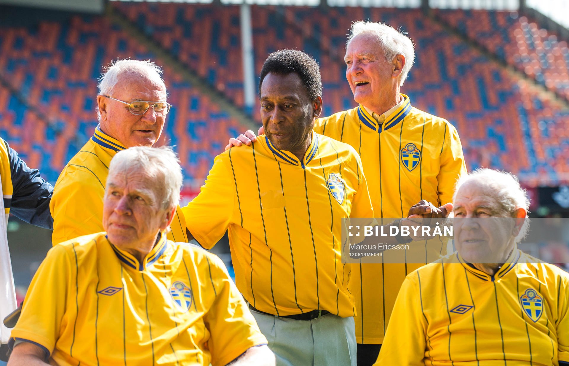 Spelare från VM finalen 1958 mellan Sverige och Brasilien
