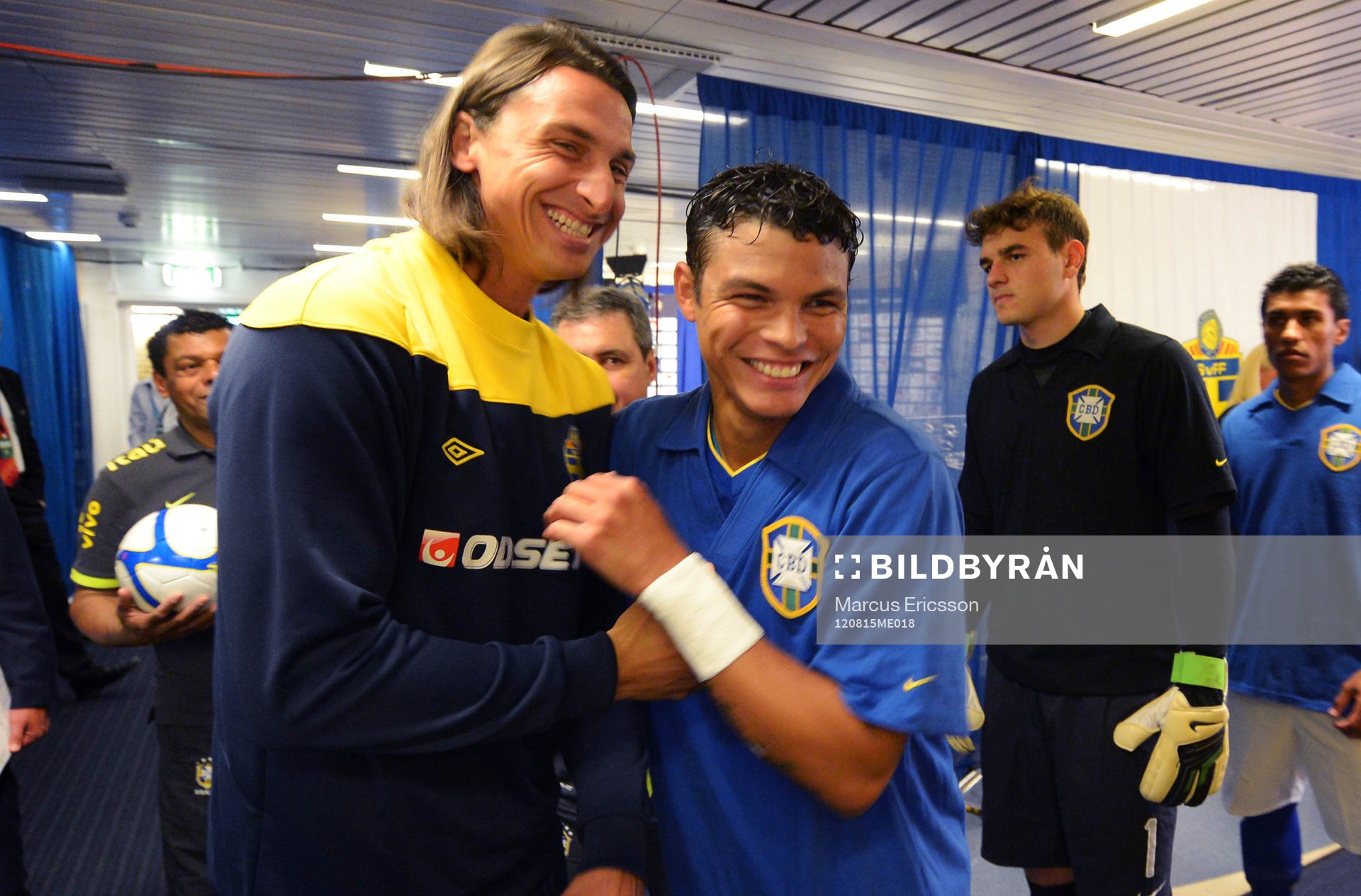 lagkompisarna Zlatan Ibrahimovic och Thiago Silva,