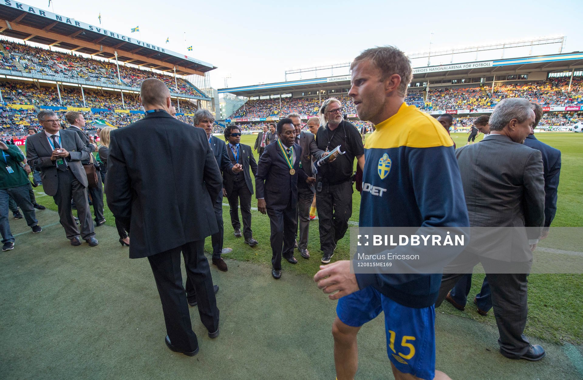 Fotboll, jubileumsmatch, Sverige - Brasilien