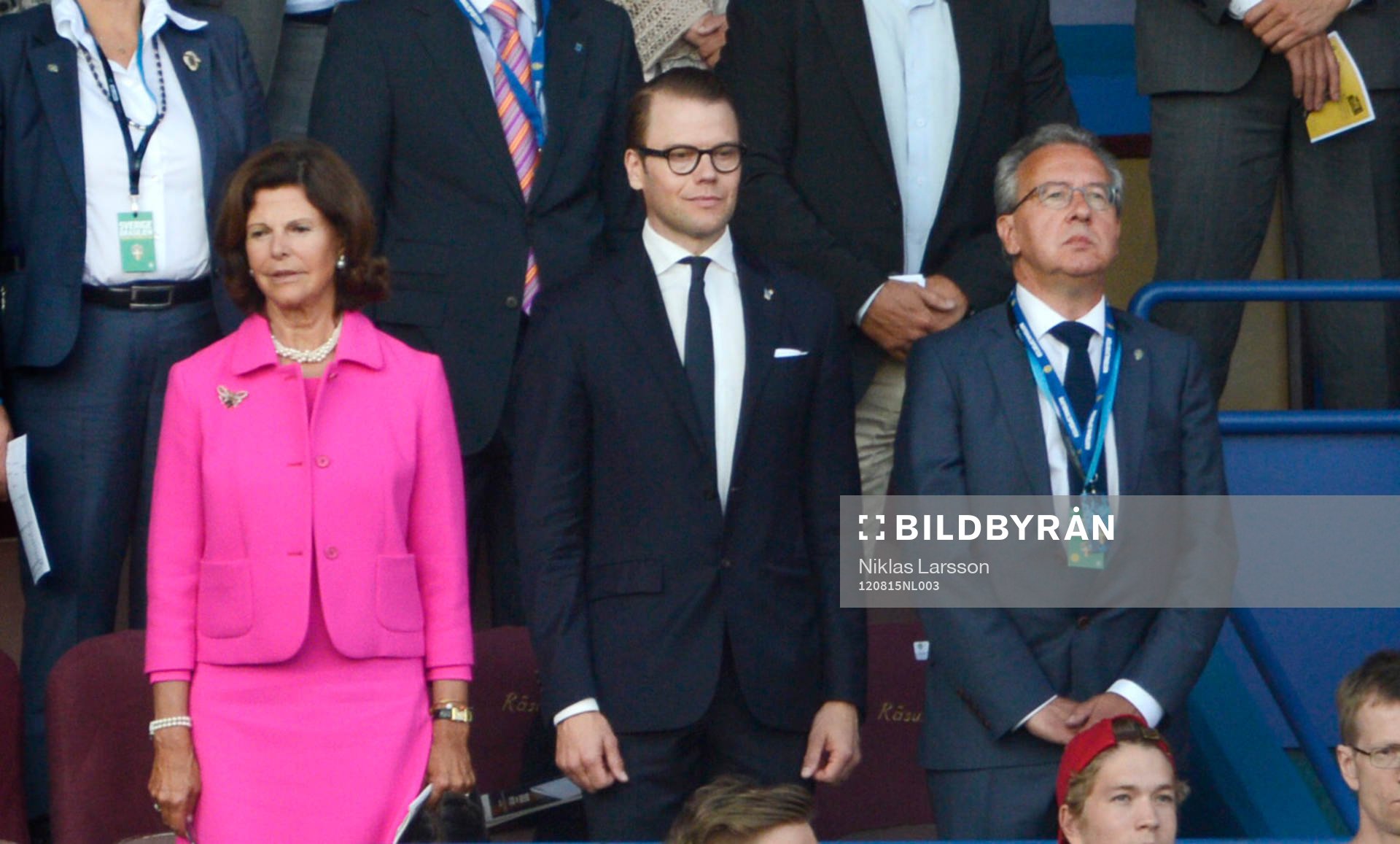 Drottning Silvia och Prins Daniel på hedersläktaren