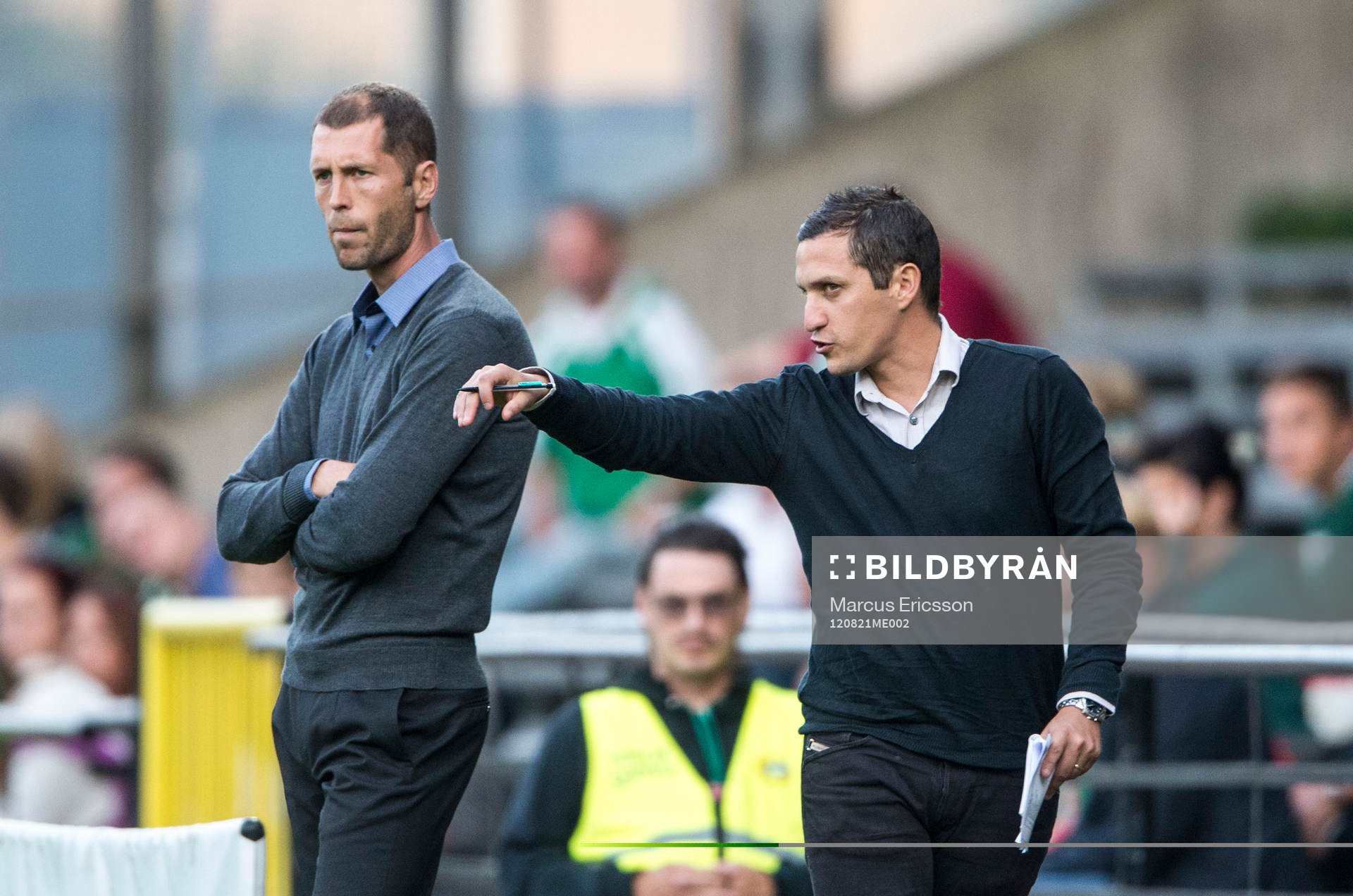 Gregg Berhalter, tränare Hammarby och Carlos Banda,