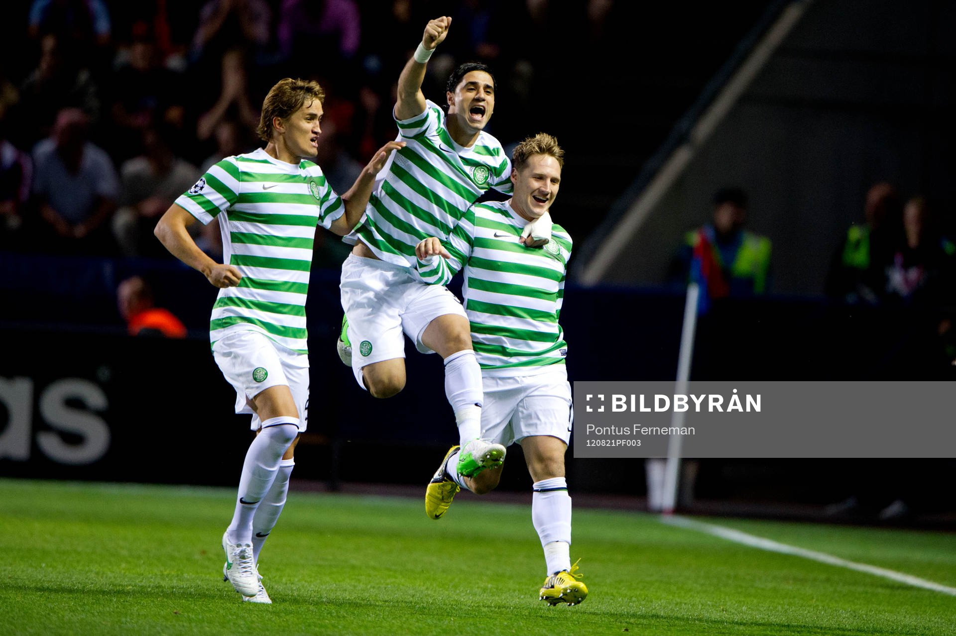 Beram Kayal, Kris Commons, jubel, Celtic, 1-0.