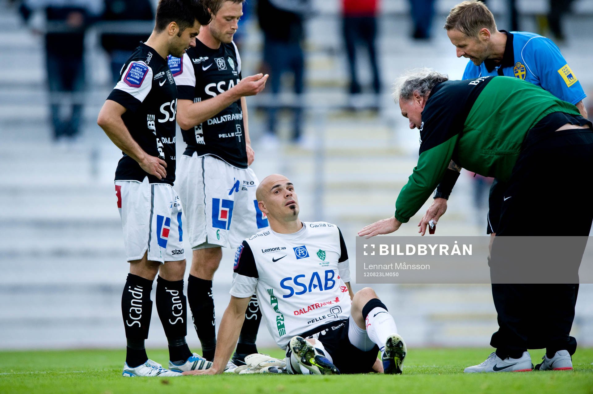 Målvakten Gerhard Andersson, Brage, skadades och fick utgå