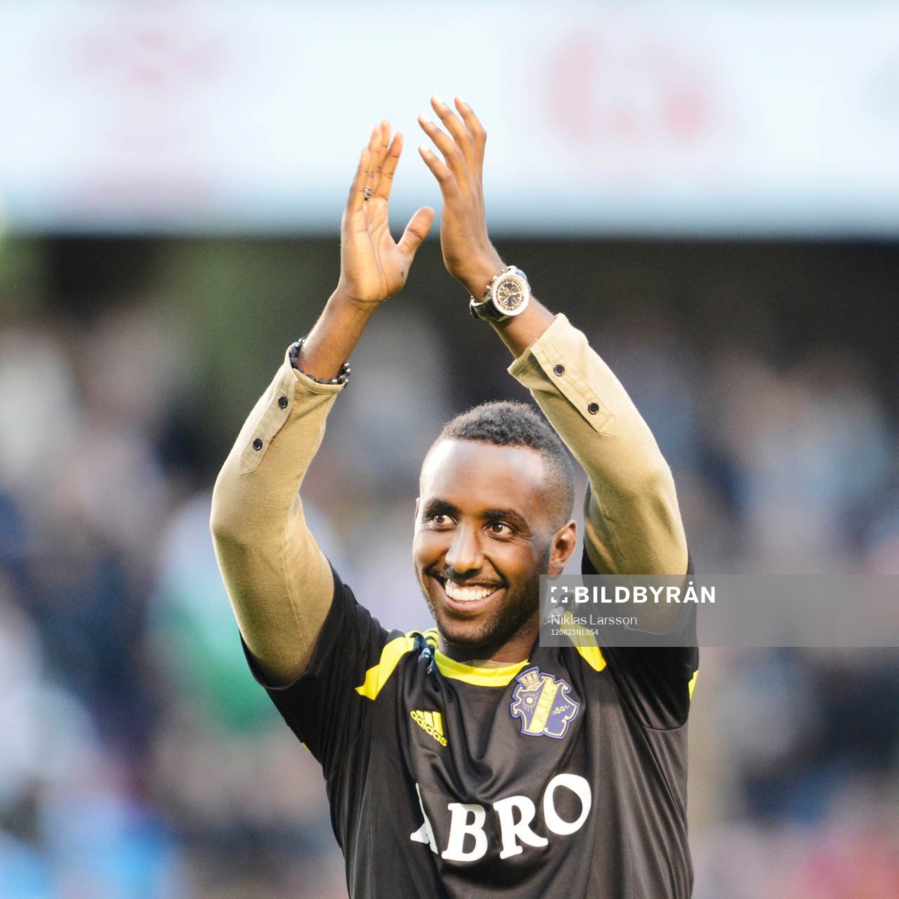 Fotboll, UEFA Europa League, kval, AIK - CSKA Moskva: Henok Goitom, AIK, nyförvärv presenterades i pausen.