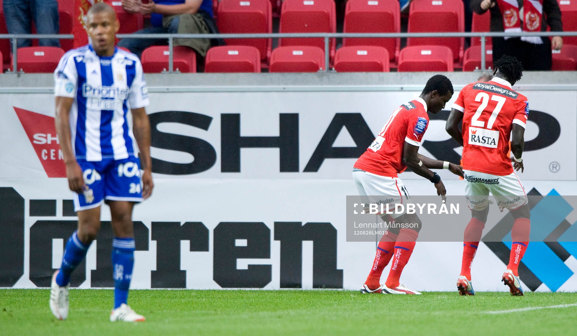 2-0, Abiola Dauda, Kalmar, som dansar medan Mikael