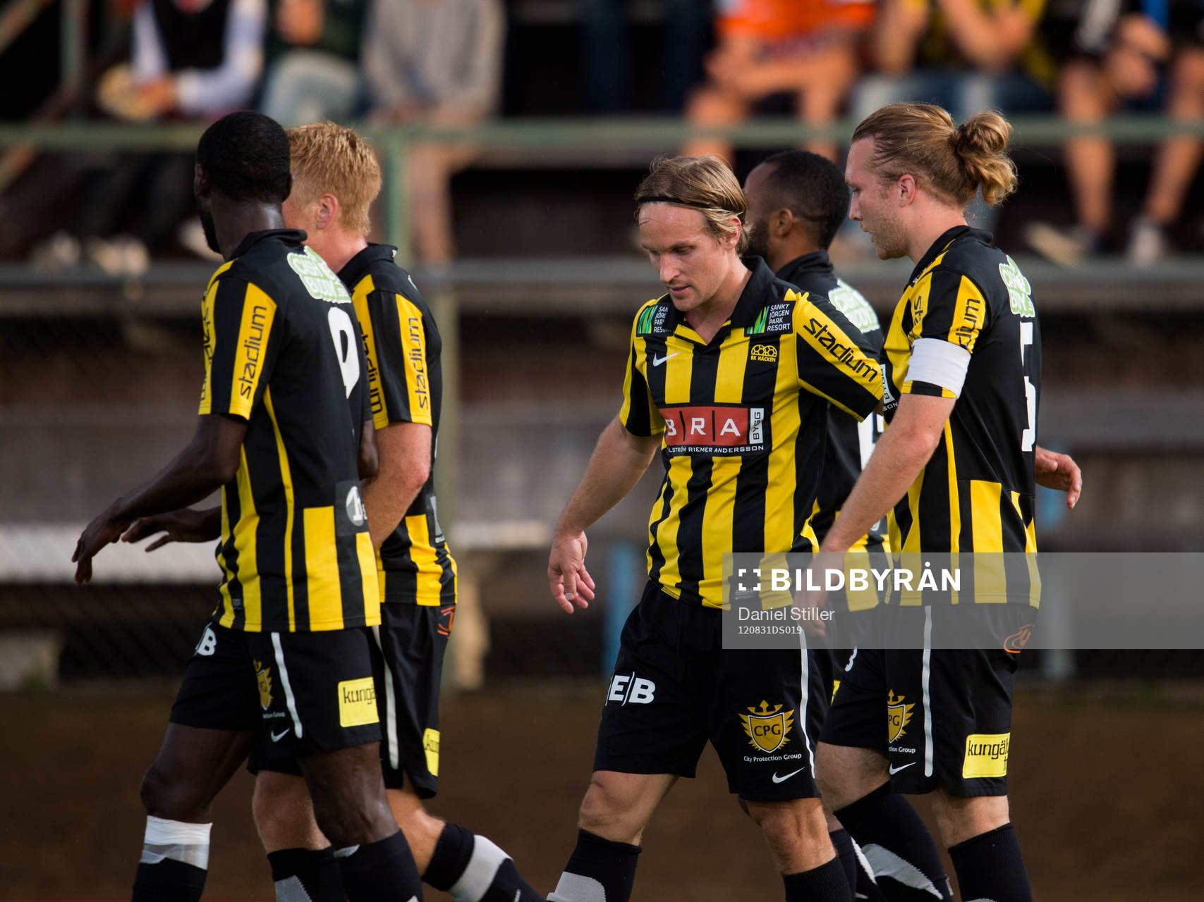 René Makondele, Häcken, gör 1-0, jubel Jonas Bjurström,