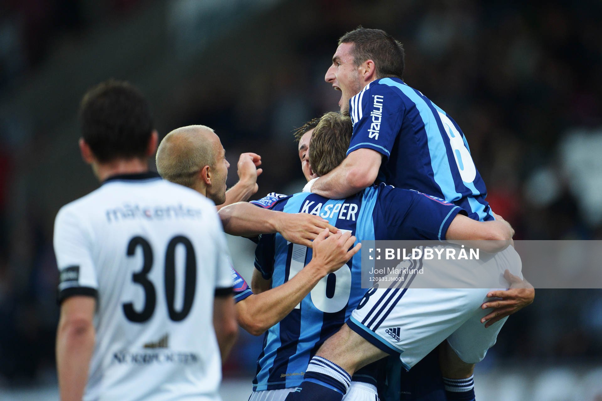 Fotboll, Allsvenskan, Örebro - Djurgården: Kasper Hämäläinen, Djurgården jubel efter 0-1