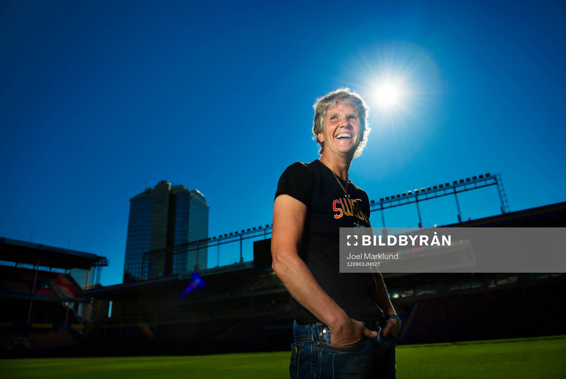 Fotboll, dam, Fotbollförbundet, presskonferens: Pia Sundhage presenteras på Råsunda som kommande förbundskapten för Sveriges damfotbollslag.
