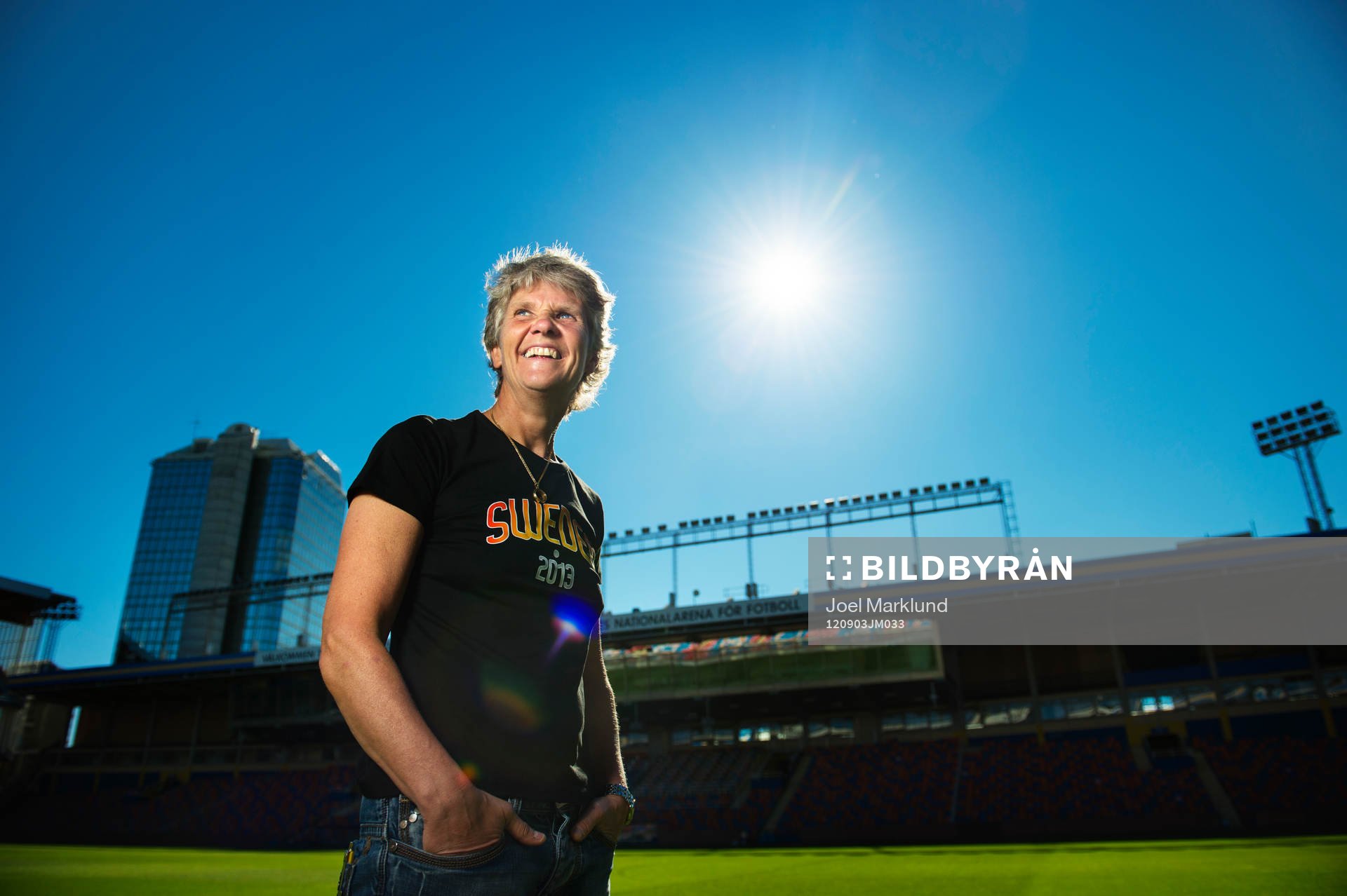 Fotboll, dam, Fotbollförbundet, presskonferens: Pia Sundhage presenteras på Råsunda som kommande förbundskapten för Sveriges damfotbollslag.