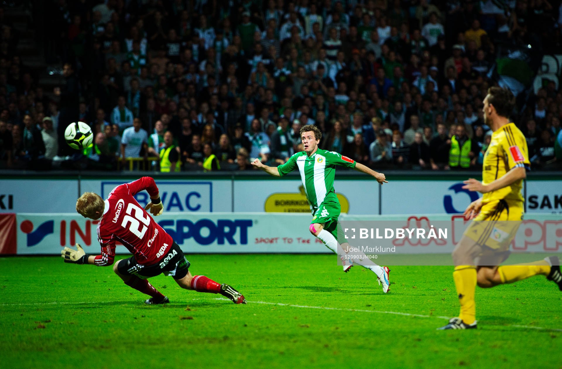 Nikolas Ledgerwood, Hammarby, skjuter in 1-0