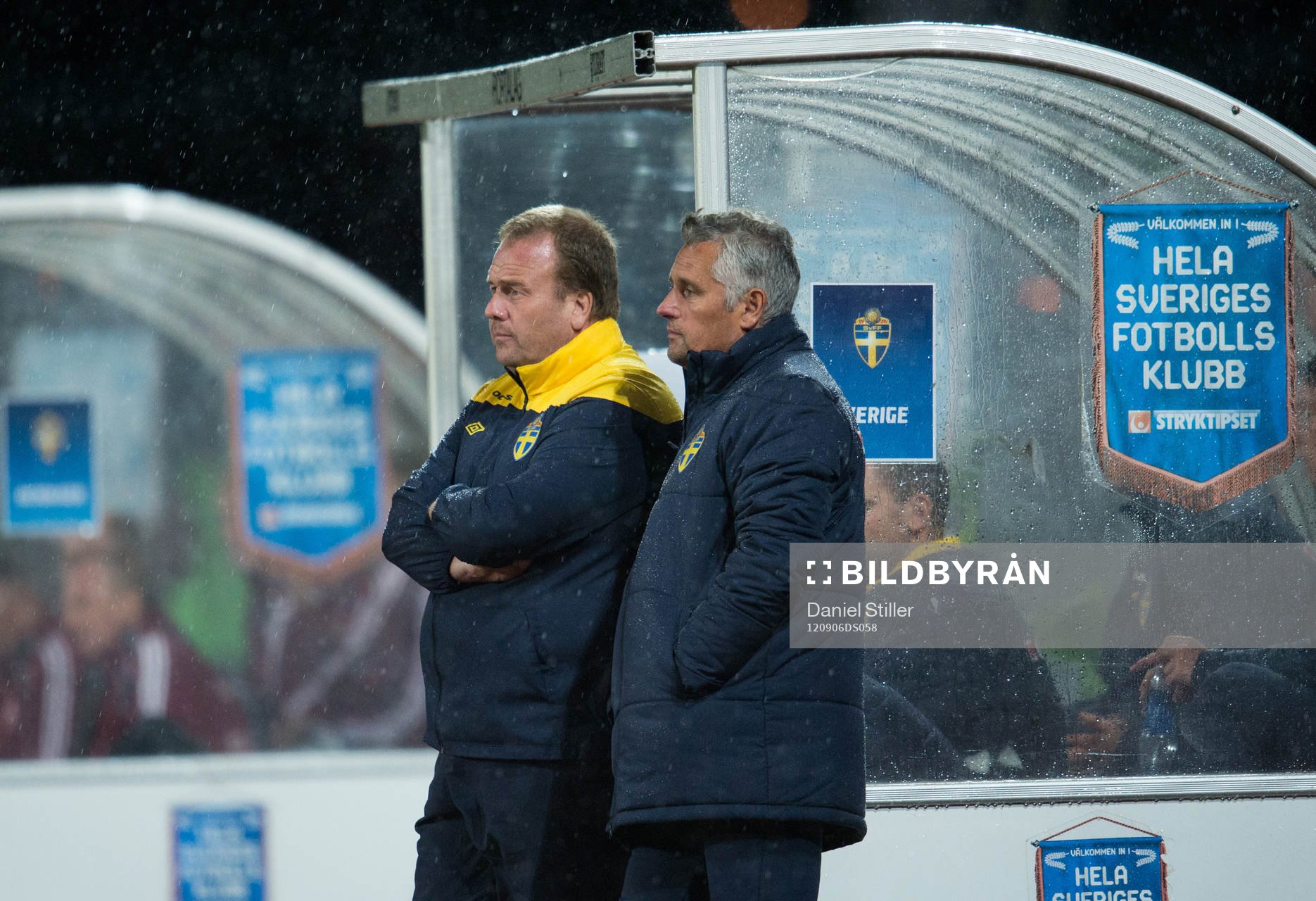 Fotboll, P18/94, Landskamp, Sverige - Danmark: Jörgen Zetterström, Claes Eriksson, förbundskapten Sverige
