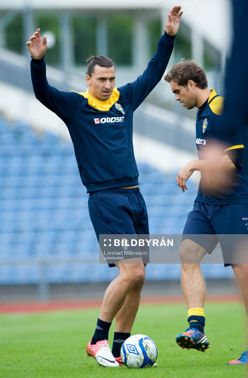 Uppvärmning, Zlatan Ibrahimovic och Johan Elmander