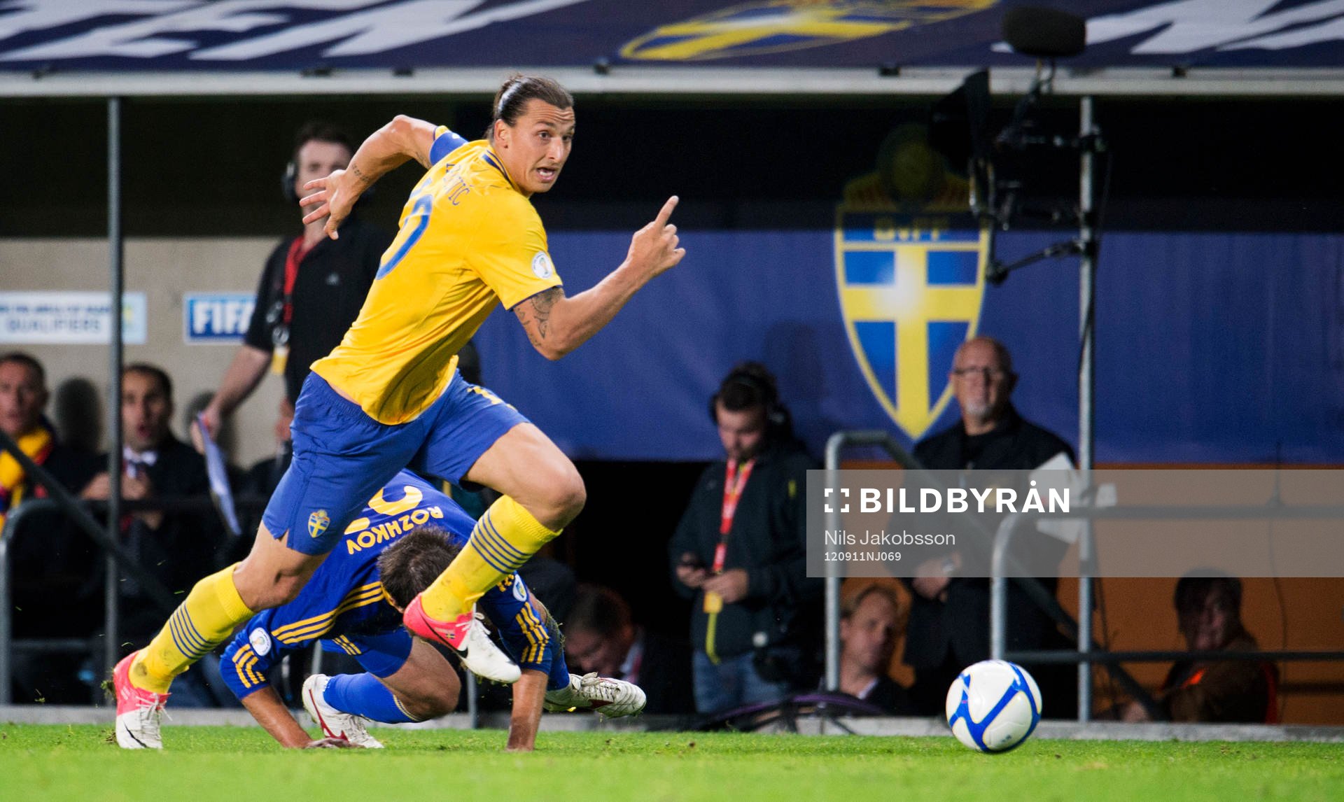 Fotboll, VM-kval, Sverige - Kazakstan: Zlatan Ibrahimovic, Sverige.