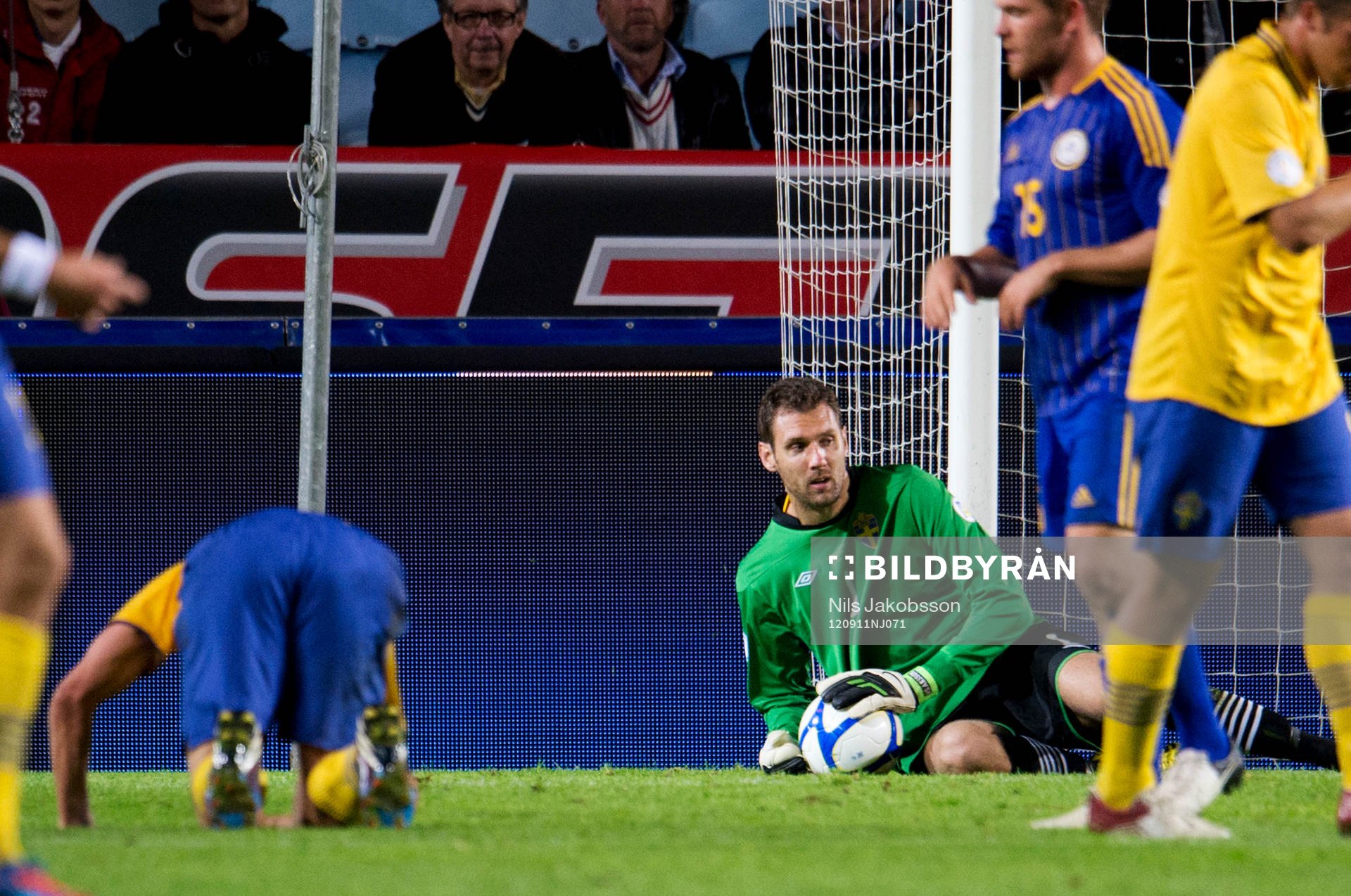 Fotboll, VM-kval, Sverige - Kazakstan: Andreas Isaksson, målvakt, Sverige.
