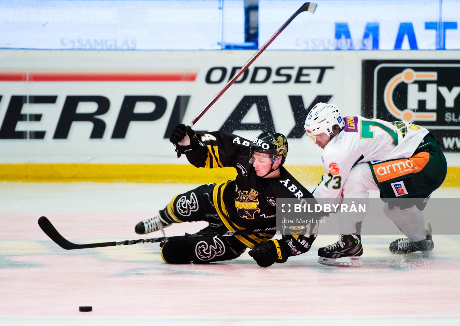 Broc Little, AIK, stoppas av Anton Grundel, Färjestad